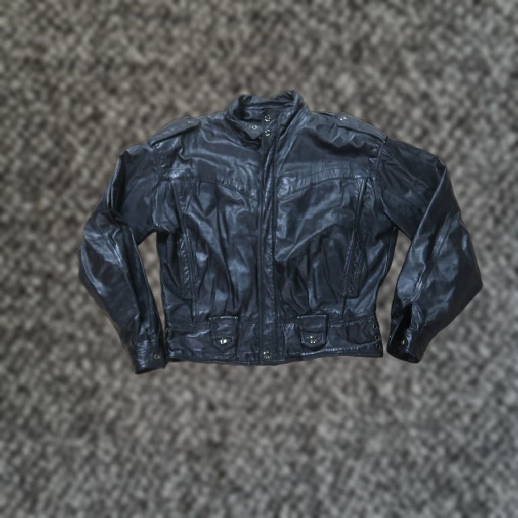 Vintage VINTAGE Chia Leather Jacket Men's L Overcoat Coat Full Zip Insulated Nylon Lining Casual Motorcycle 90s Mens Brown Size US L / EU 52-54 / 3 - 1 Thumbnail