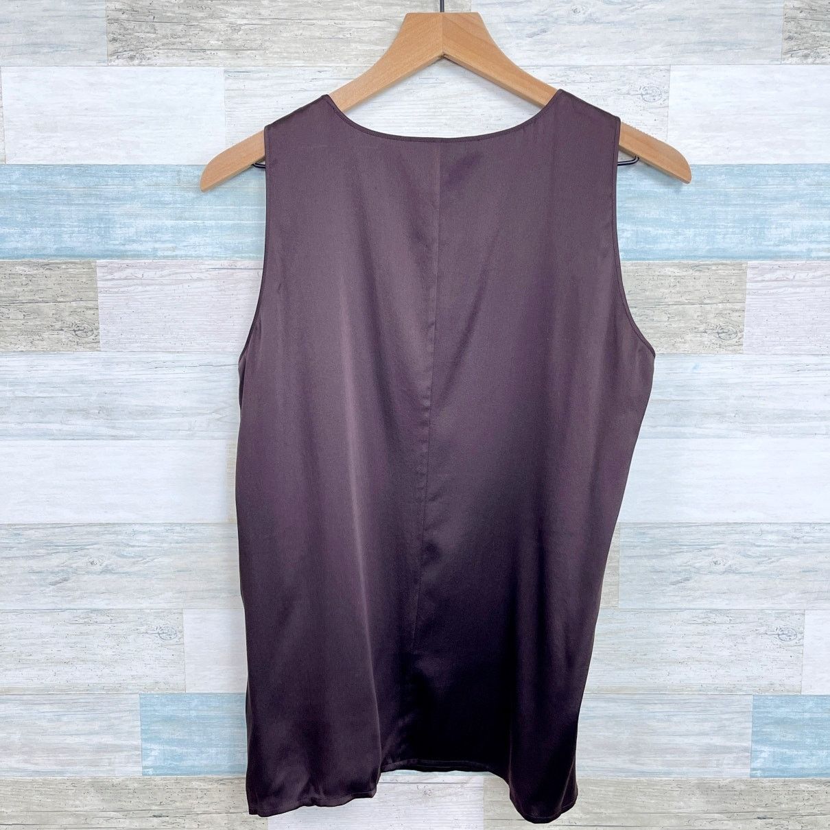 Eileen Fisher Eileen Fisher Silk Sleeveless Satin Tank Top Brown S Size S / US 4 / IT 40 - 3 Thumbnail