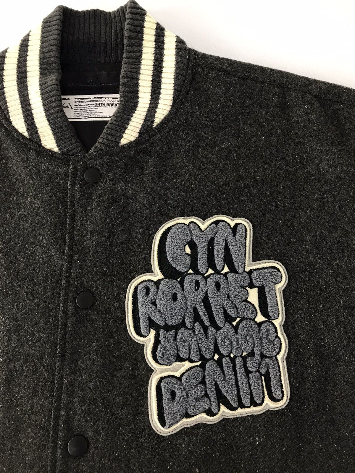 Japanese Brand Vtg BRTH-BREATH Invinciblearmurda 9 Varsity Jacket Wool Size US XL / EU 56 / 4 - 4 Thumbnail