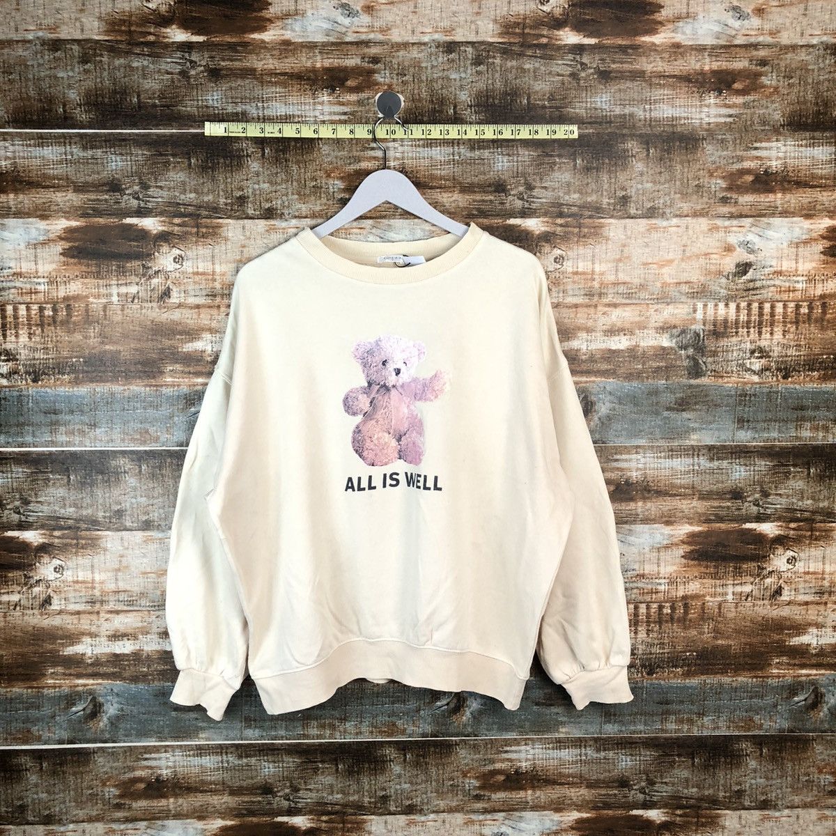 Japanese Brand COLZA teddy bear Cream Sweatshirt #A2021 Size US M / EU 48-50 / 2 - 1 Thumbnail