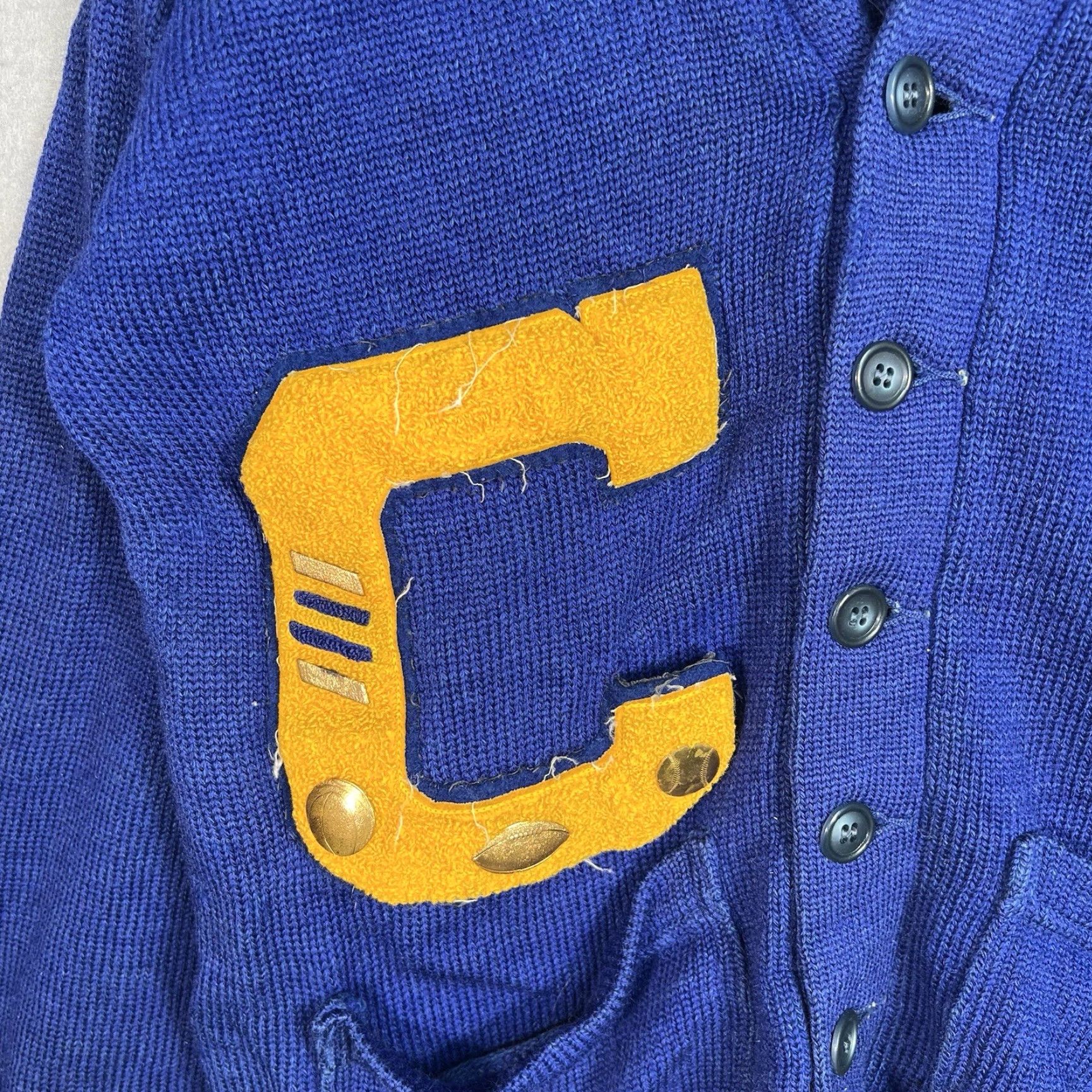 Champion VINTAGE 1940s Champion Knitwear Cardigan Sweater Men’s Small Blue 40s 1940s Mens Size US S / EU 44-46 / 1 - 2 Thumbnail