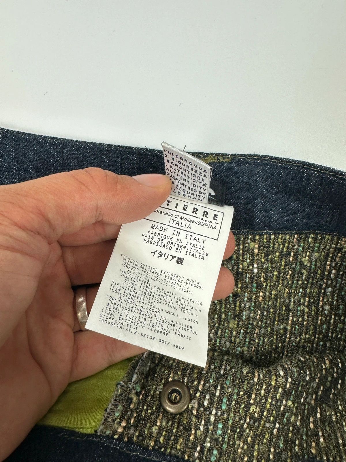 Dolce & Gabbana Dolce & Gabbana 00’s Tweeds & Silk Green Denim Waist Skirt Size 28" / US 6 / IT 42 - 8 Thumbnail