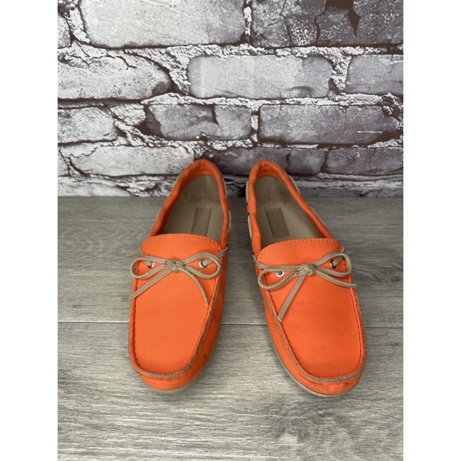 Crocs CROCS Beach Line Orange Synthetic Slip on Boat Loafers Women Size US 8 / IT 38 - 3 Thumbnail