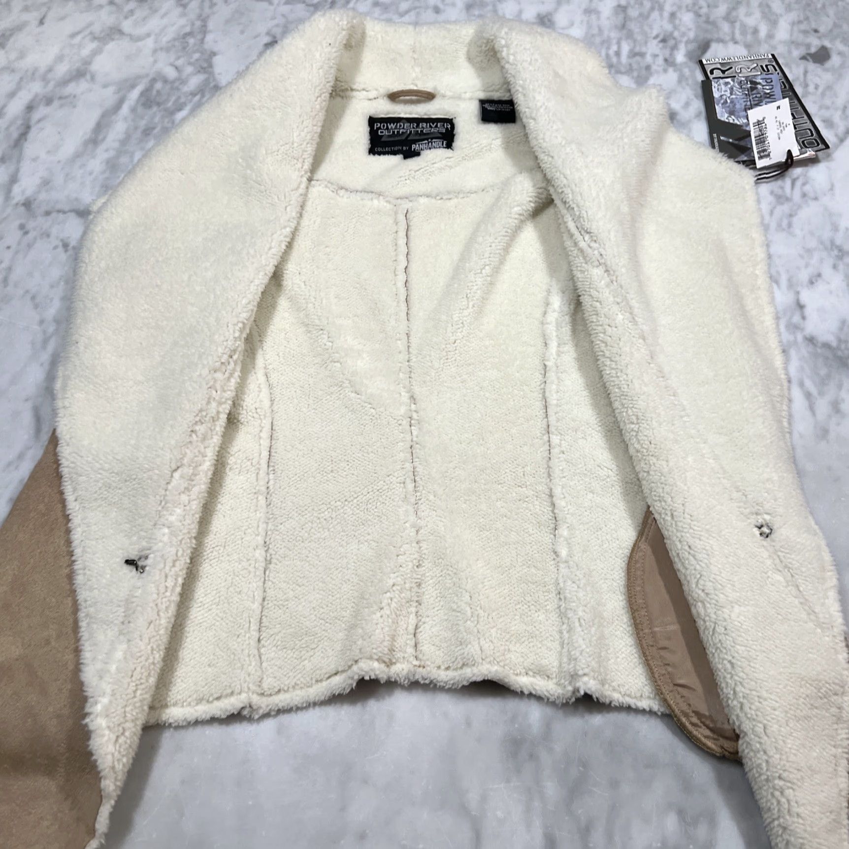 Vintage Powder River Outfitters Vest Womens Medium 58-3933 Micro Suede Tan By Panhandle Size M / US 6-8 / IT 42-44 - 3 Thumbnail