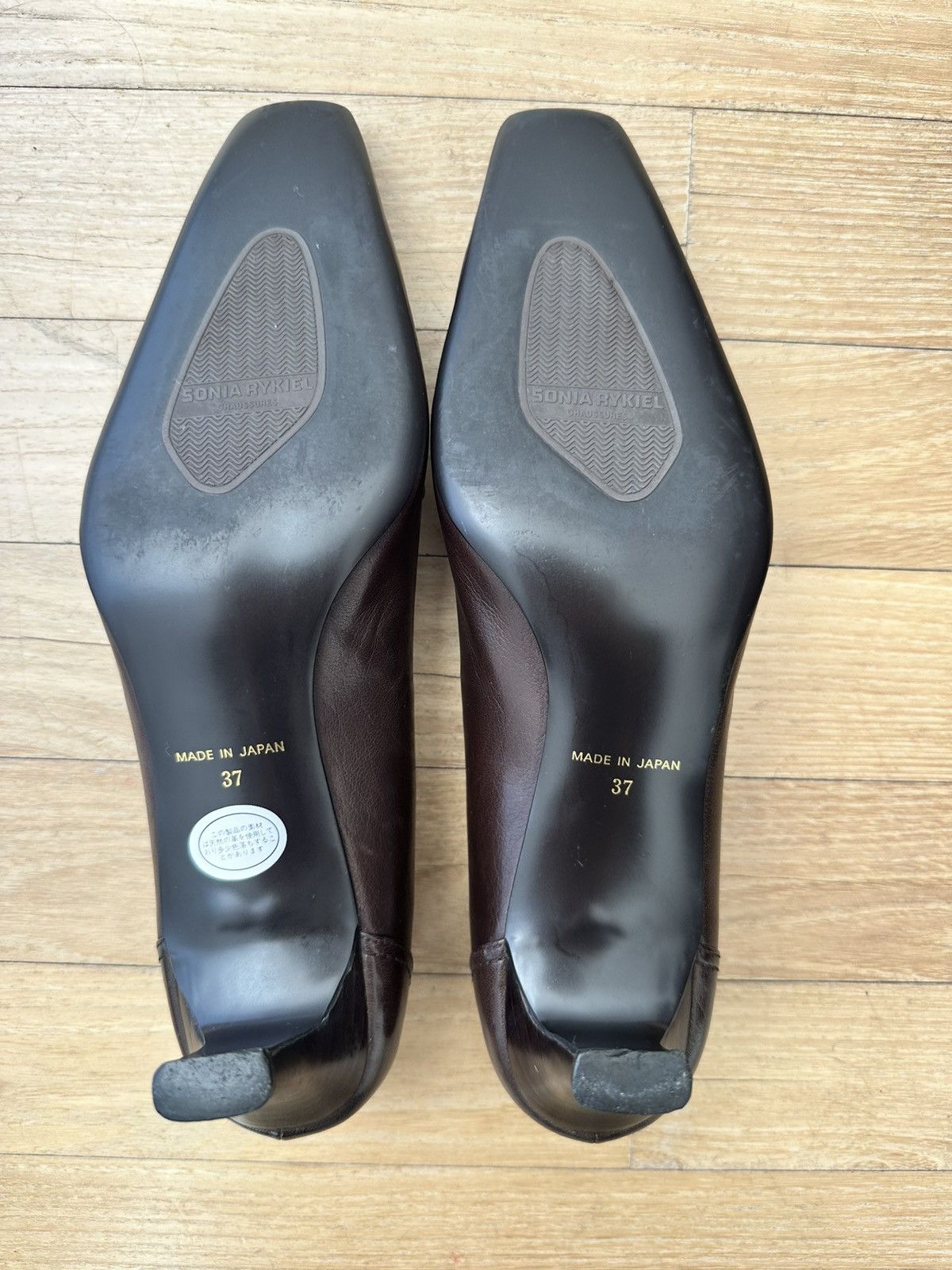 Sonia Rykiel Vintage Sonia Rykiel Dark Brown Leather Square-Toe Pumps Size US 6.5 / IT 36.5 - 2 Thumbnail