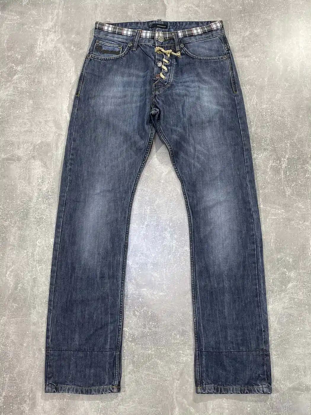 Pre-owned Dsquared2 Vintage Y2k  Cowboy Denim Jeans Street Style In Denim/grey