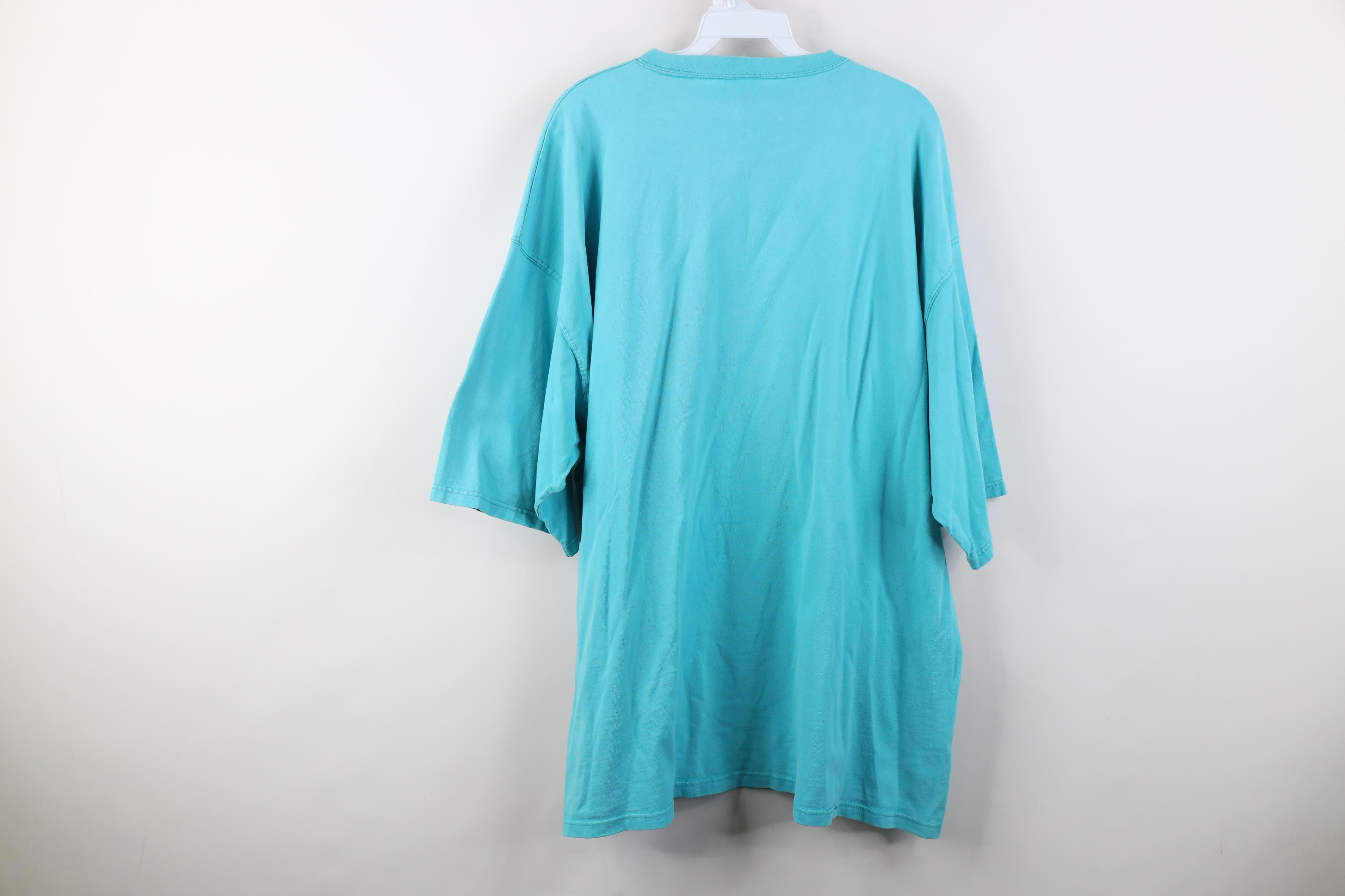 Vintage Vintage 90s Streetwear Heavyweight Cotton T-Shirt Blue USA Size US XXL / EU 58 / 5 - 13 Thumbnail