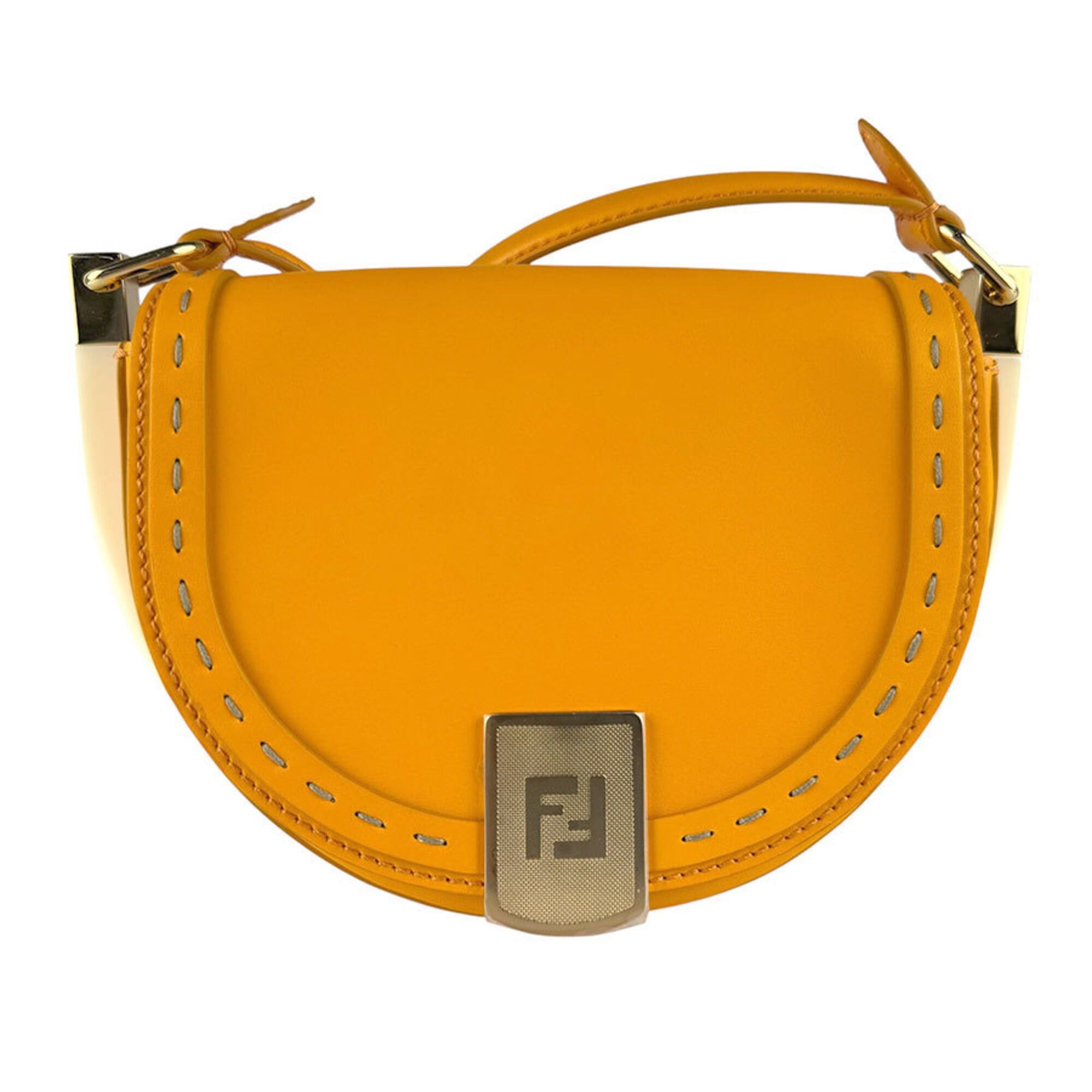 Fendi Fendi Moonlight Leather Shoulder Bag, Orange Gold, Women's, 8BT346 ABVL z9461 Size ONE SIZE - 1 Thumbnail