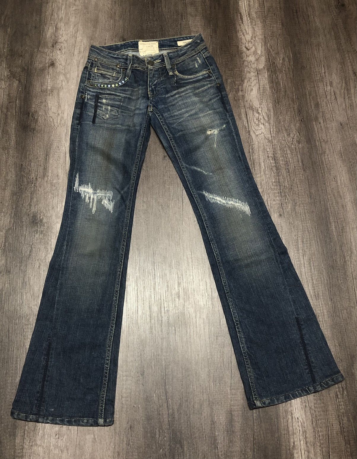 Taverniti × Vintage Distressed Denim Taverniti Jeans Courtney Flare Design Size 27" / US 4 / IT 40 - 4 Thumbnail