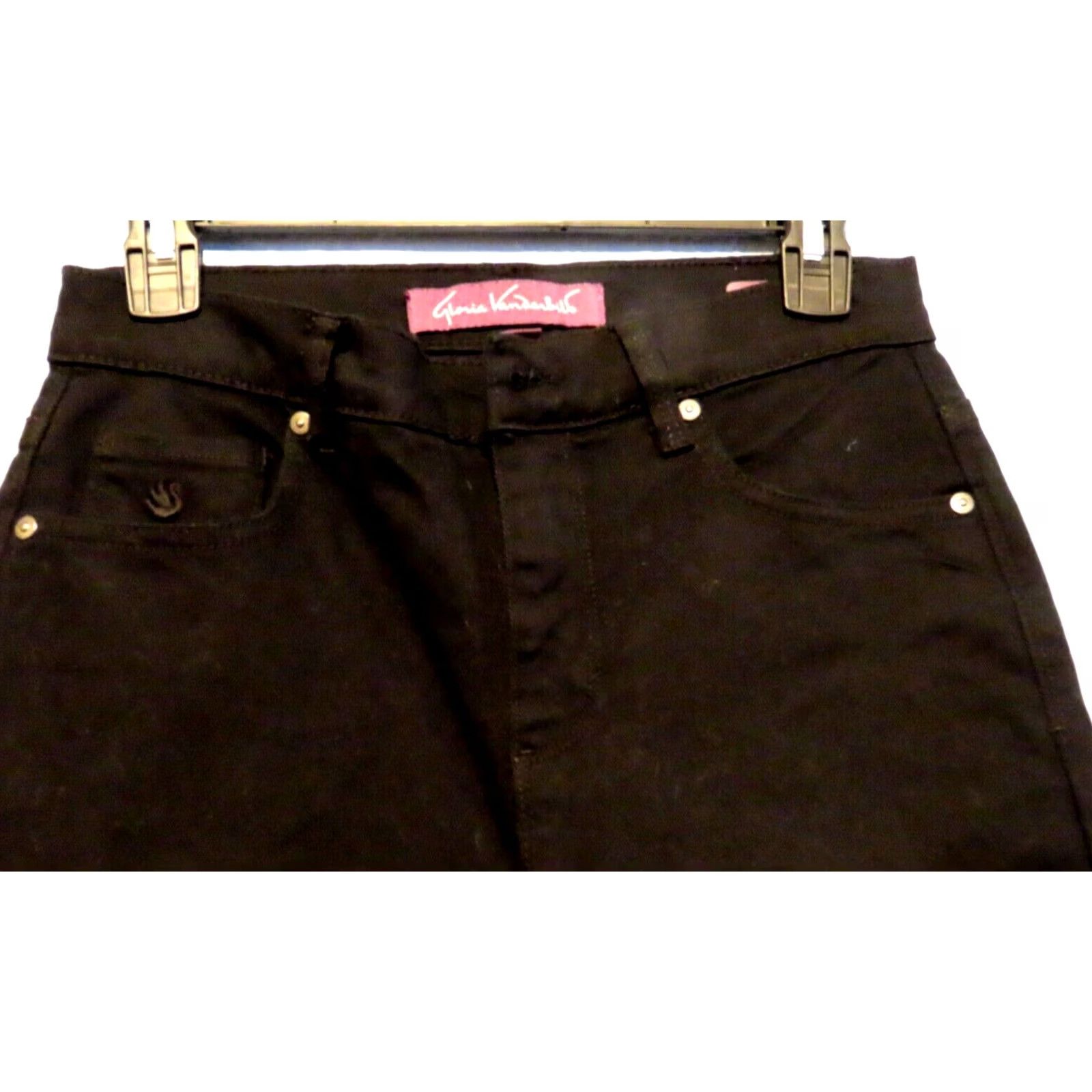 Gloria Vanderbilt Gloria Vanderbilt Amanda Jeans Women's Black Straight Denim Pants Regular Fit 26x25 5-Pocket Shaping Stretch Logo Pocket Details Size 28" / US 6 / IT 42 - 3 Thumbnail