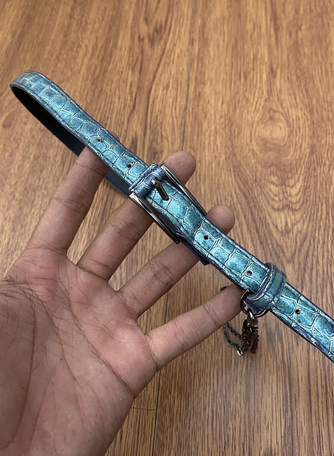 If Six Was Nine × Japanese Brand × Le Grande Bleu (L.G.B.) Snakeskin pattern blue belt Size ONE SIZE - 4 Thumbnail