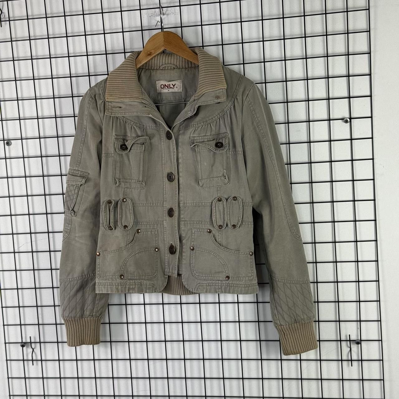 Vintage Jeans Jacket Goth Patchwork Lace Beige Opium Affilaction Size M / US 6-8 / IT 42-44 - 3 Thumbnail