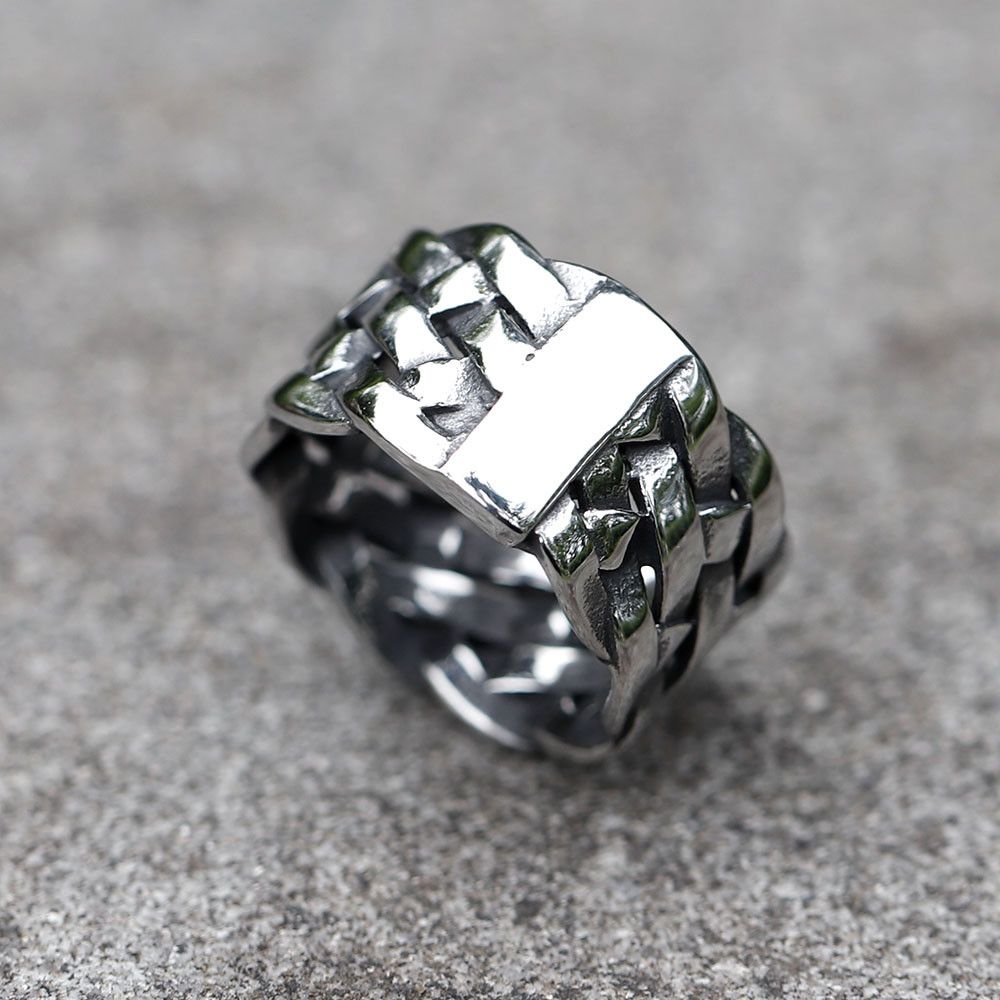 Jewelry × Vintage SIZE 10 316L Steel Nordic Viking Twist Knitting Ring Size ONE SIZE - 3 Thumbnail