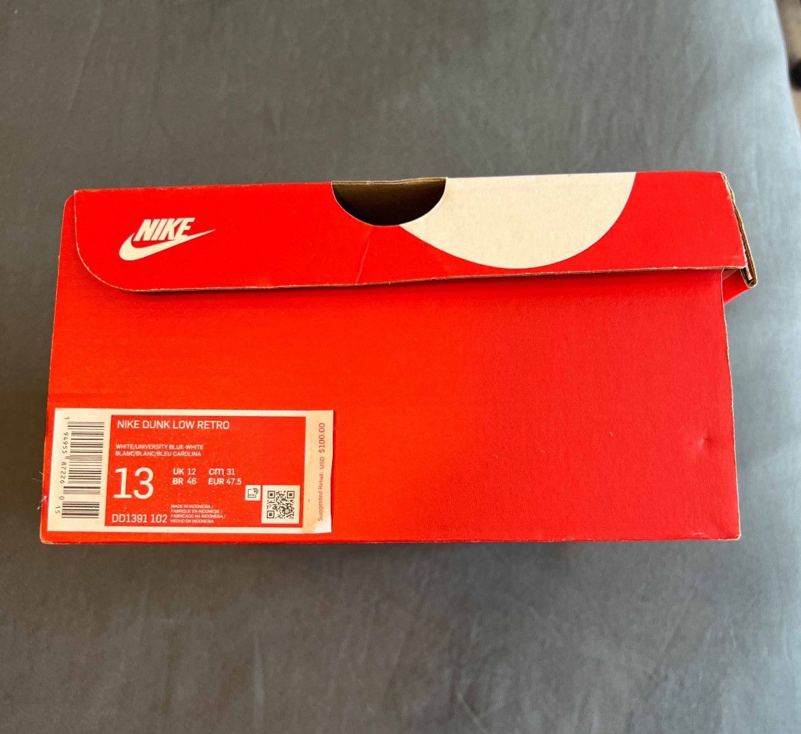 Nike Nike Dunk Low Retro UNC Size 13 DD1391 102 Size US 13 / EU 46 - 7 Thumbnail