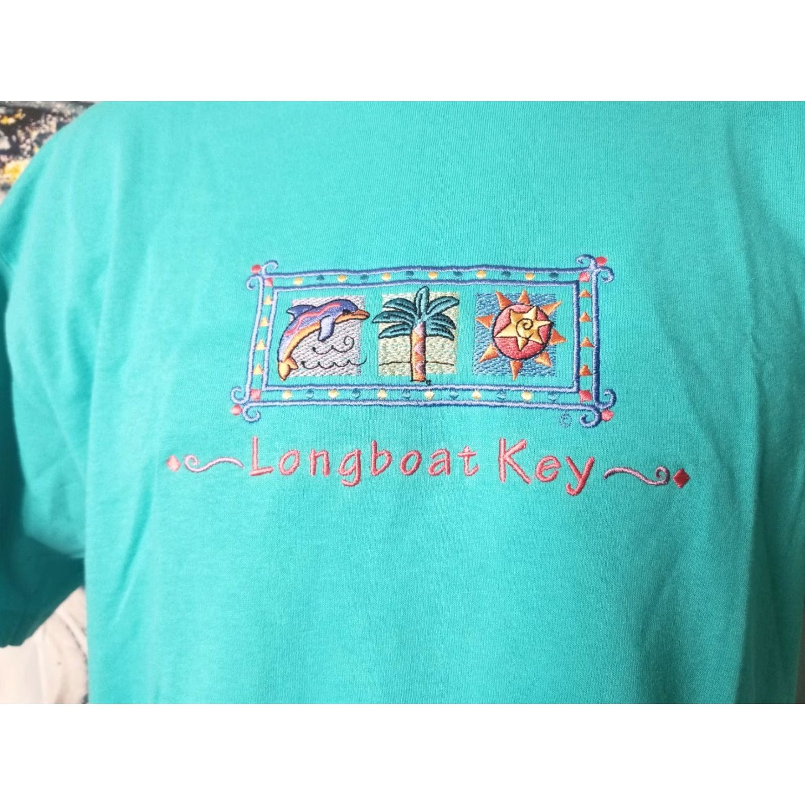 Vintage Vintage Desert Heat T-Shirt Mens L Green Embroidered Single Stitch USA 80s 90s Longboat Key Florida Crew Neck Short Sleeve Cotton Size US L / EU 52-54 / 3 - 2 Thumbnail