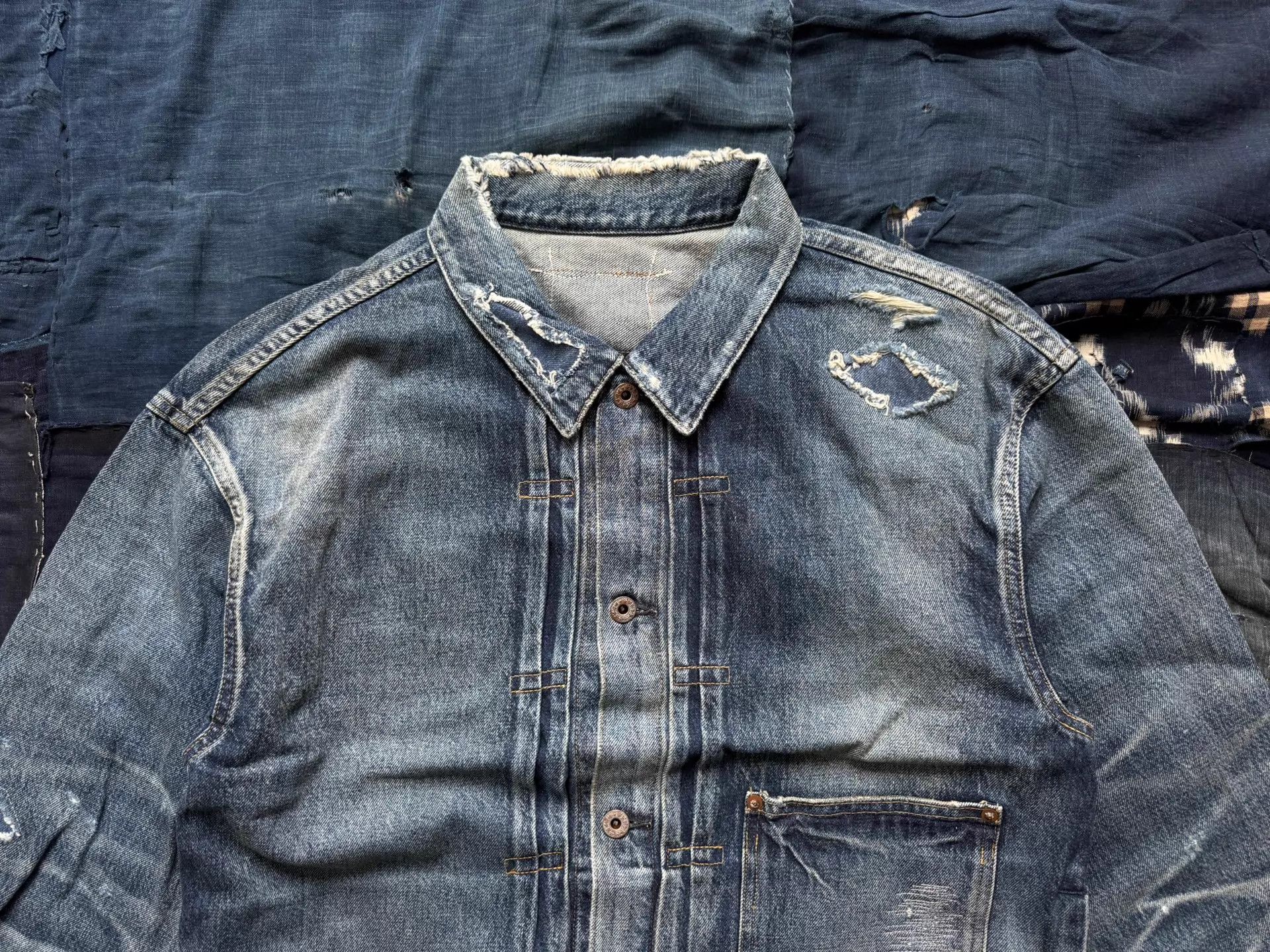 Madness MADNESS 24AW Type-I Aged Distress Denim Jkt Japan Size US L / EU 52-54 / 3 - 4 Thumbnail