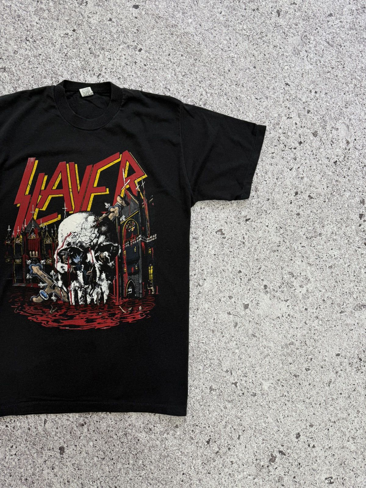 Band Tees × Vintage Vintage Slayer World Sacrifice Tour 1988 Rock Band T-Shirt Size US S / EU 44-46 / 1 - 5 Thumbnail