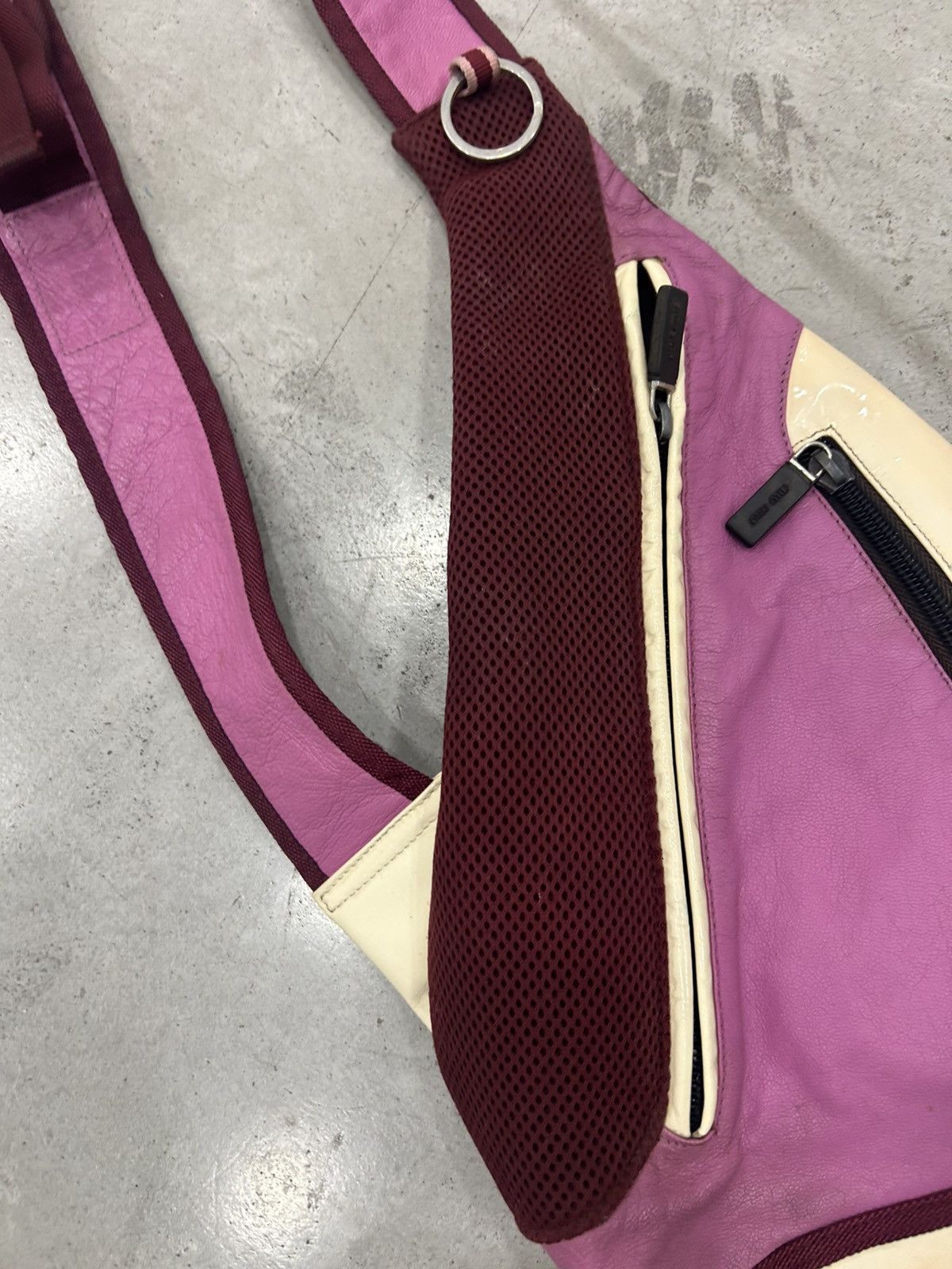 Miu Miu Miu Miu 1999 / Backpack / Teardrop / Sling Bag Pink & White Size ONE SIZE - 6 Thumbnail