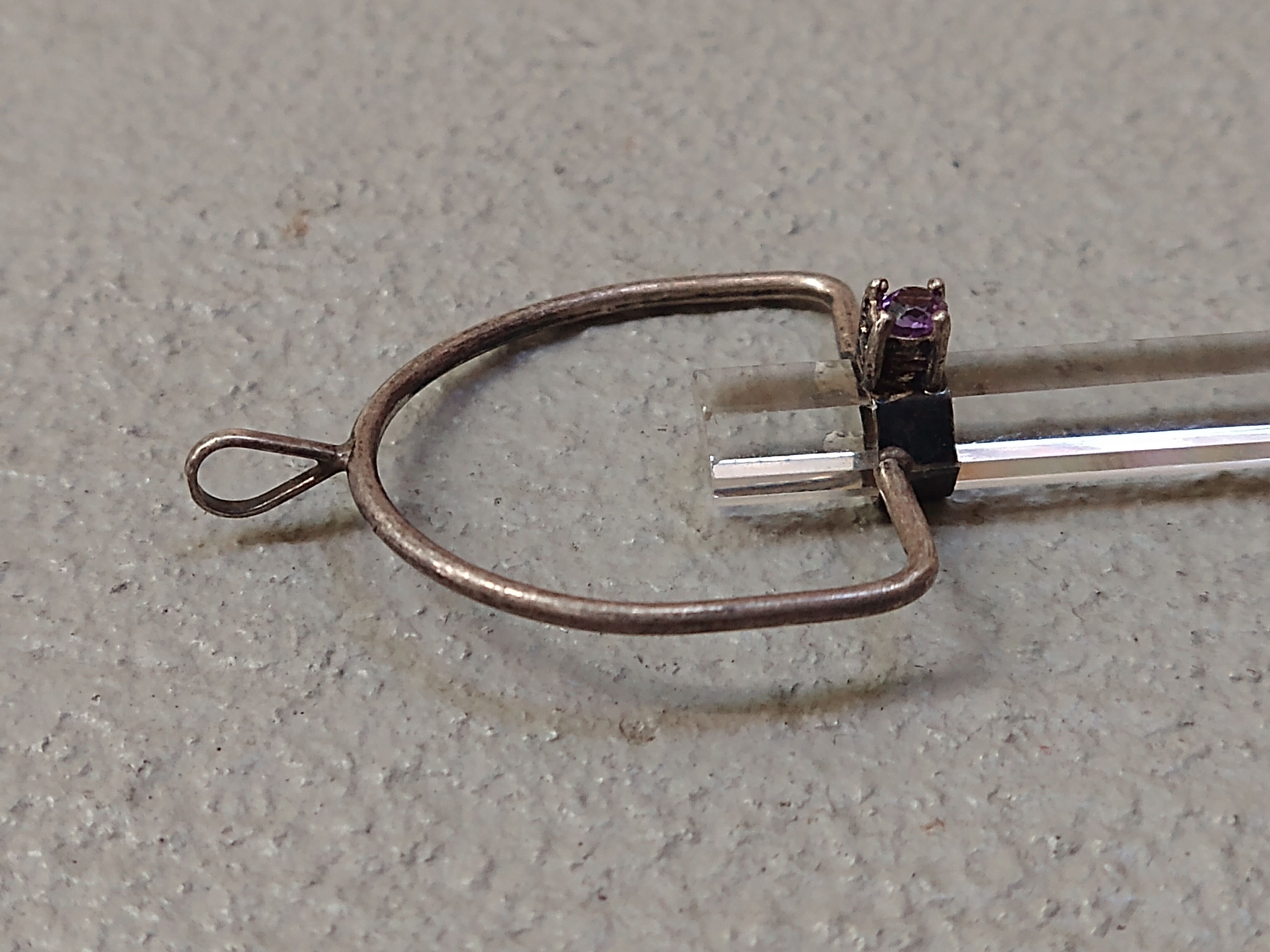Jewelry Vintage Sterling Silver Pendant Quartz Amethyst Modern Size ONE SIZE - 5 Thumbnail