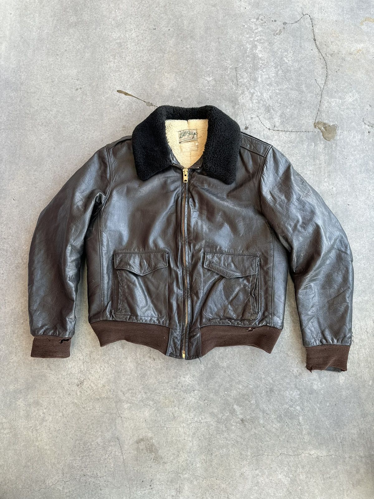 Vintage Vintage 1950s LL Bean A2 leather jacket | Grailed