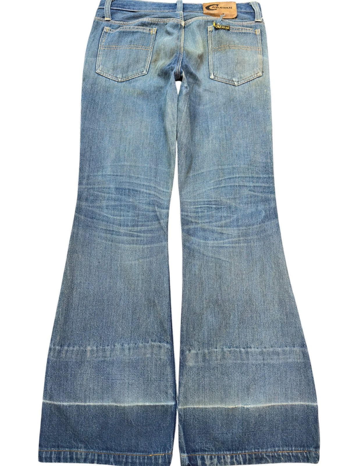 go slow caravan Vintage Caravan Flare Bell Bottom Mudwash Denim Size US 31 - 4 Thumbnail