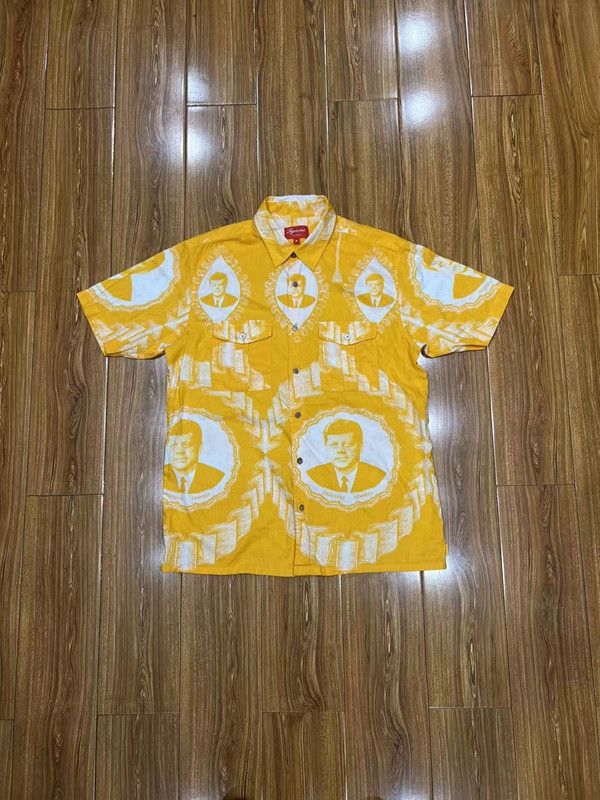 image of S/s 2013 X Jfk John Fitzgerald Kennedy Button Up in Yellow, Men's (Size Medium)