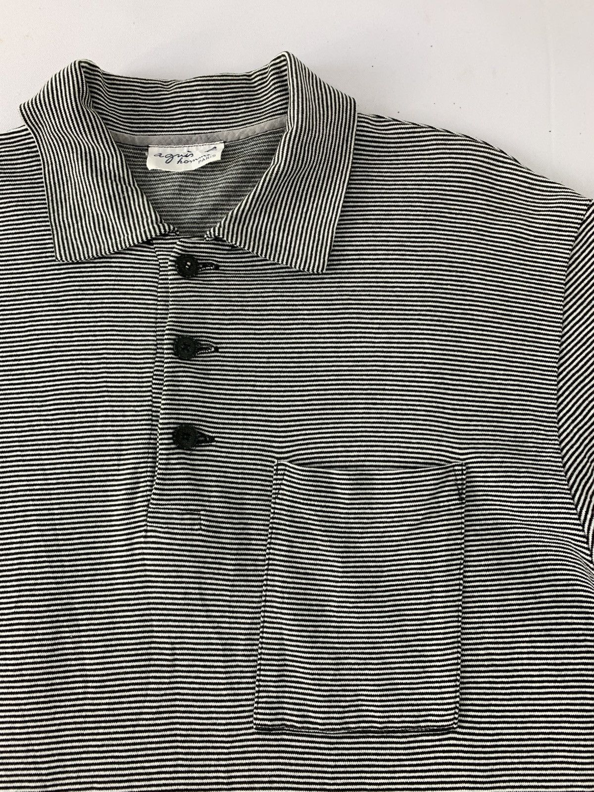 agnes b. 90s Agnes B Homme Striped Polo Single Pocket Size US M / EU 48-50 / 2 - 4 Thumbnail