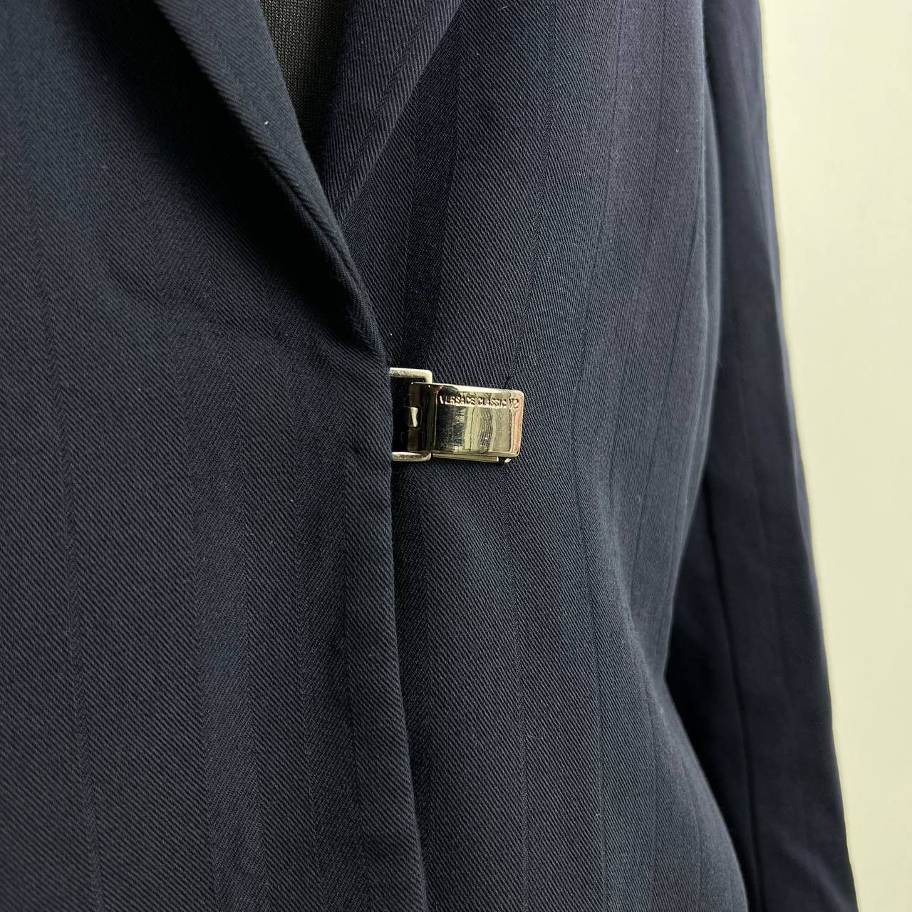 Versace Vintage Versace Navy Striped Skirt Suit Set Professional Size XL / US 12-14 / IT 48-50 - 4 Thumbnail