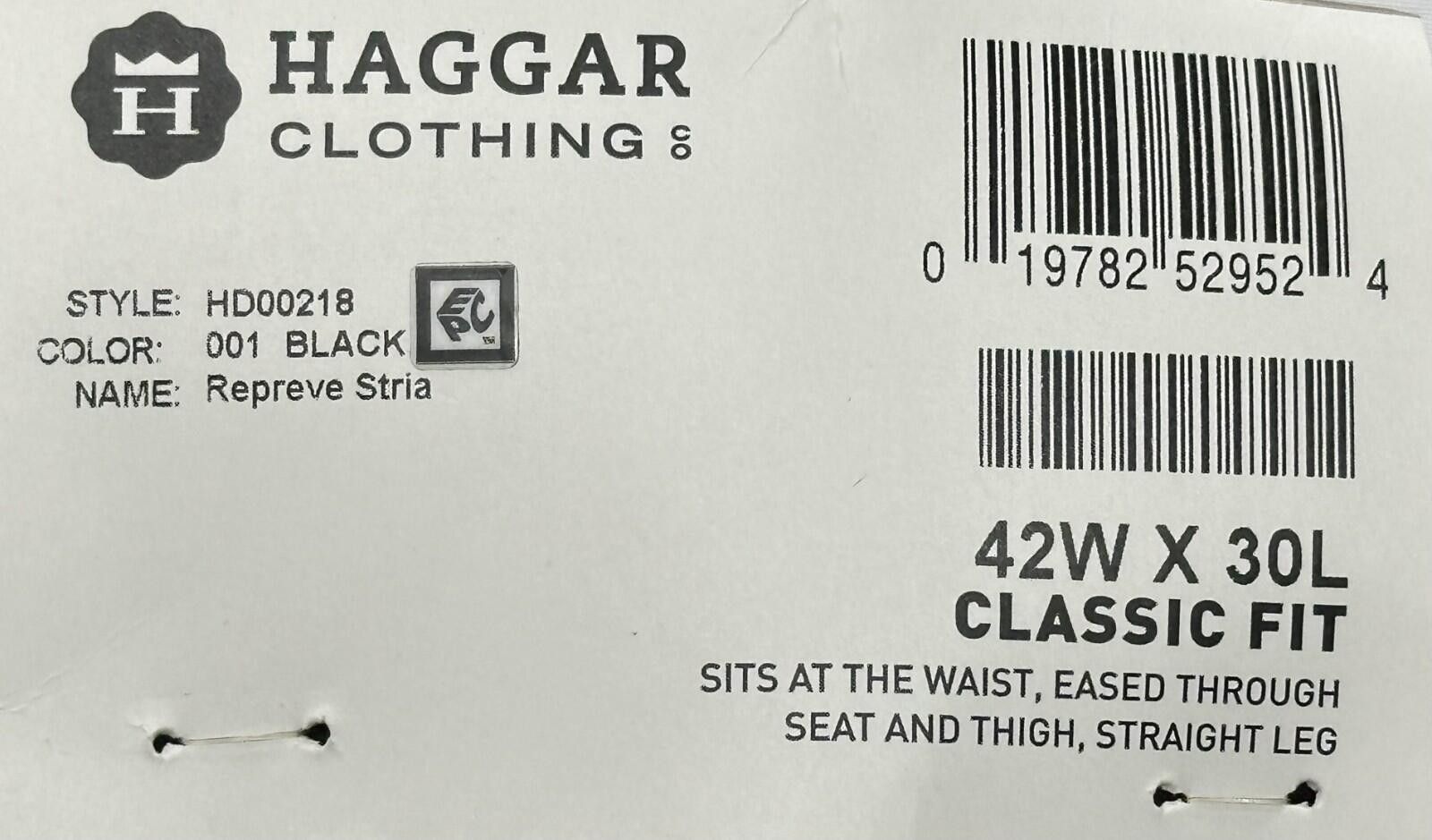 Haggar Haggar Classic Fit Flat No Iron Dress Pants Black Mens 42/30 Size US 42 / EU 58 - 7 Thumbnail