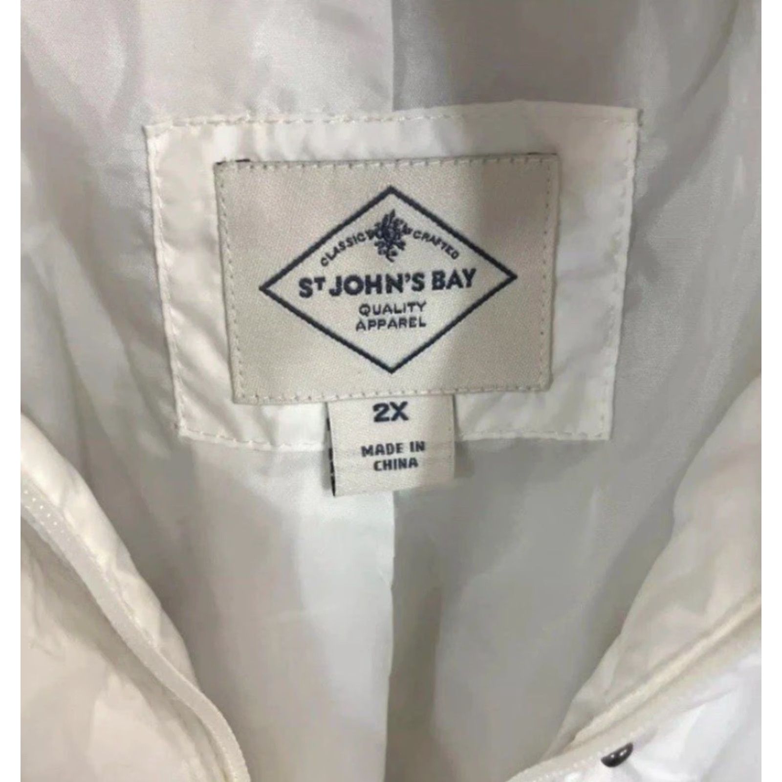 Vintage St Johns Bay Jacket Women 2X White Quilted Hooded Womens Size XXL / US 16-18 / IT 52-54 - 7 Thumbnail