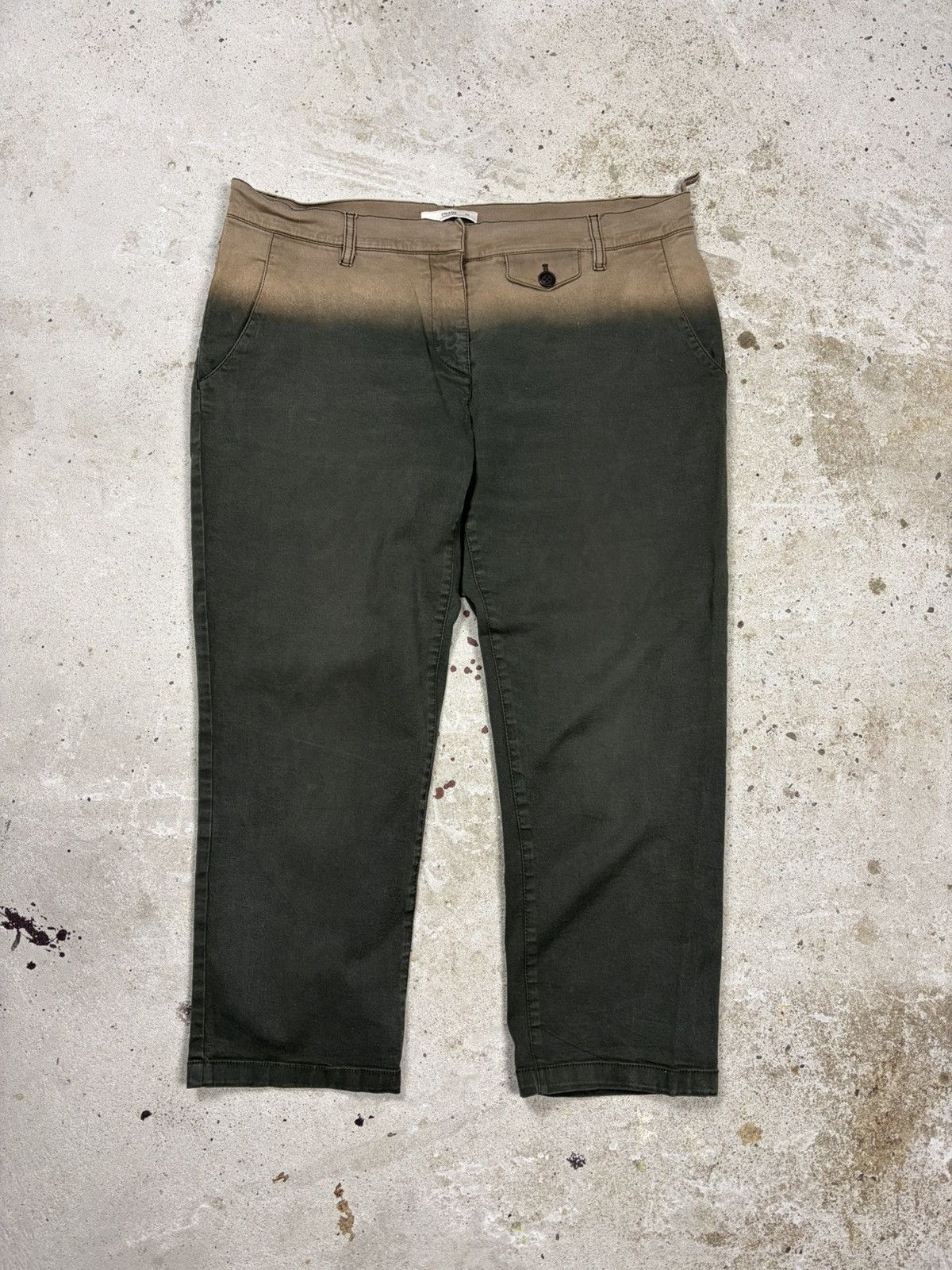 Prada SS 2004 Prada Cropped Ombre Bleached Trosuers Pants Capri Size 32" / US 10 / IT 46 - 2 Thumbnail