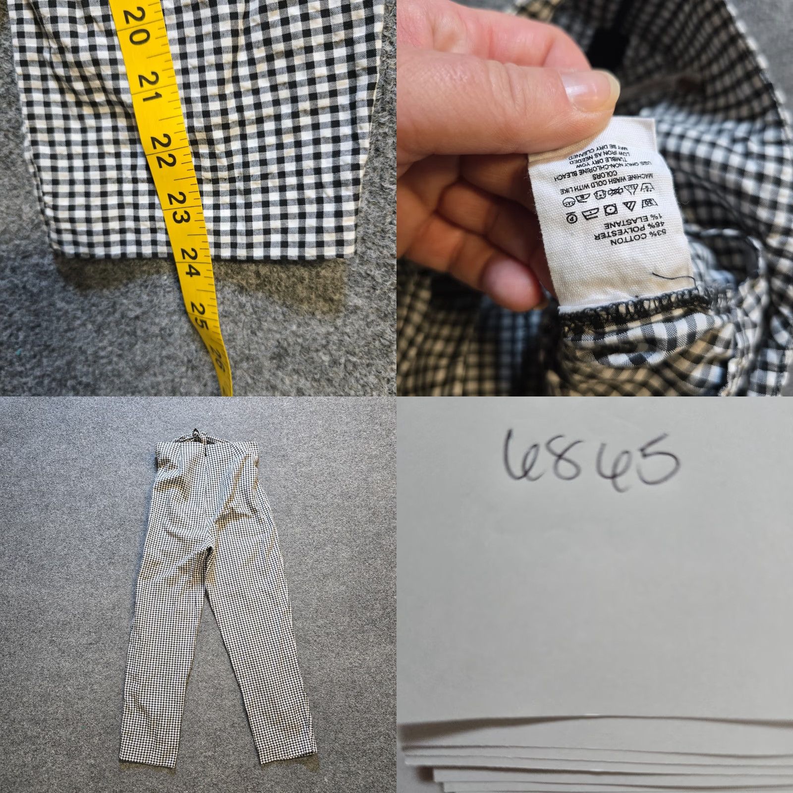 Free People Free People Pants Womens Size 0 Black White Gingham Plaid Belted Tapered Cropped Class ic Women Pants Womens Mens Size 25" / US 0 / IT 36 - 8 Thumbnail