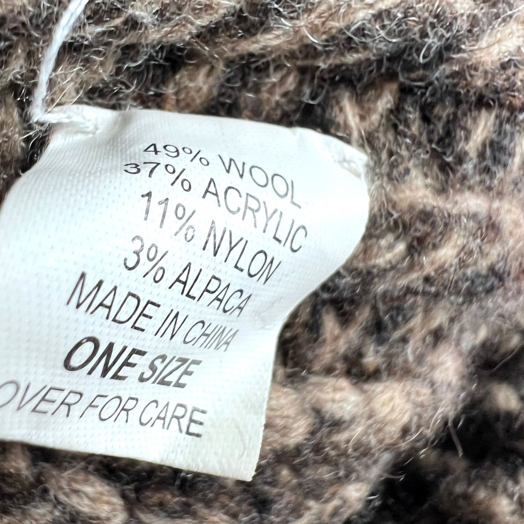 Abercrombie & Fitch Abercrombie & Fitch Brown Marled Wool Alpaca Blend Chunky Ribbed Knit Beanie Hat Size ONE SIZE - 2 Thumbnail
