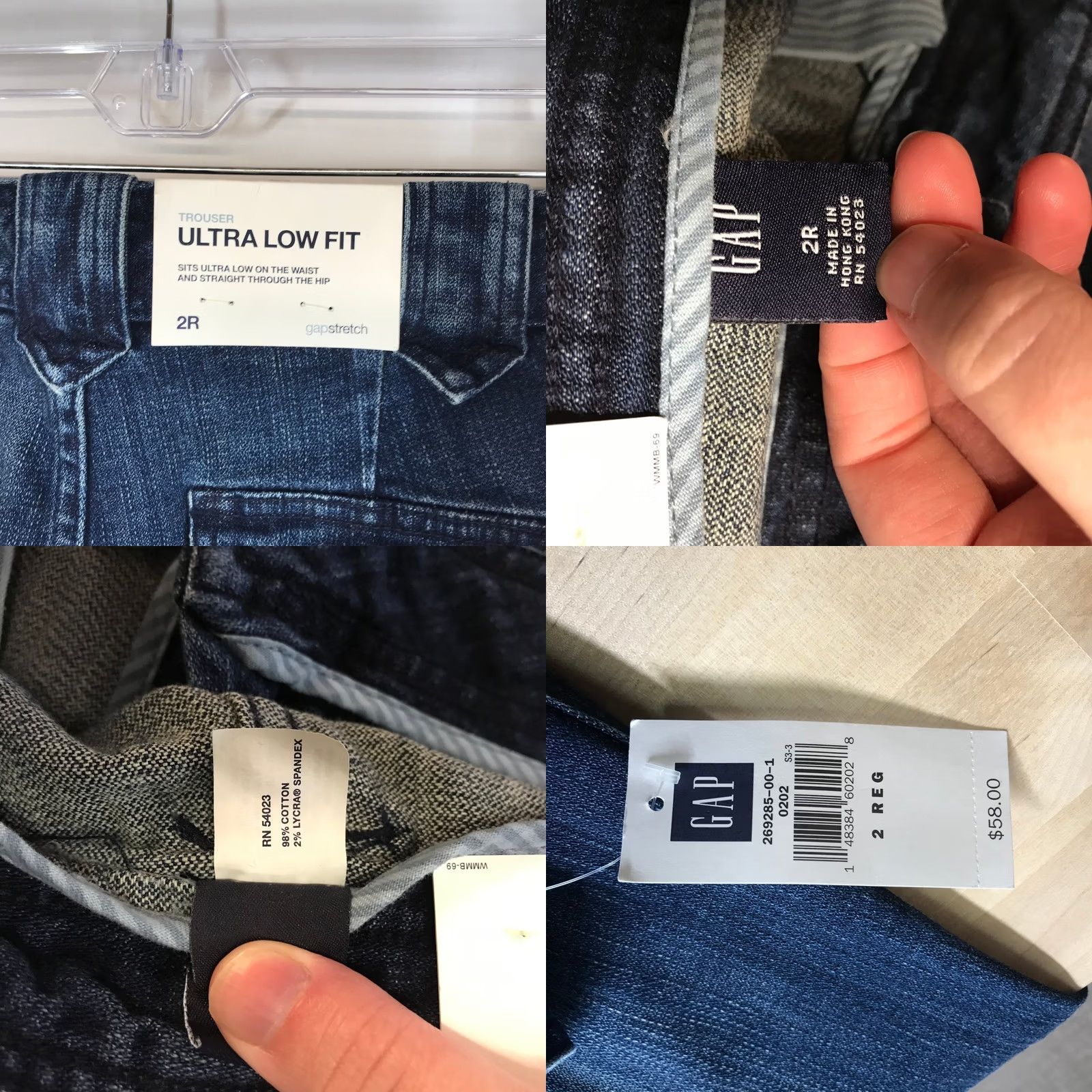 Gap GAP Jeans Bootcut Dark Wash 2R Women Ultra Low Rise Stretch Denim Trousers Pants Size 26" / US 2 / IT 38 - 8 Thumbnail