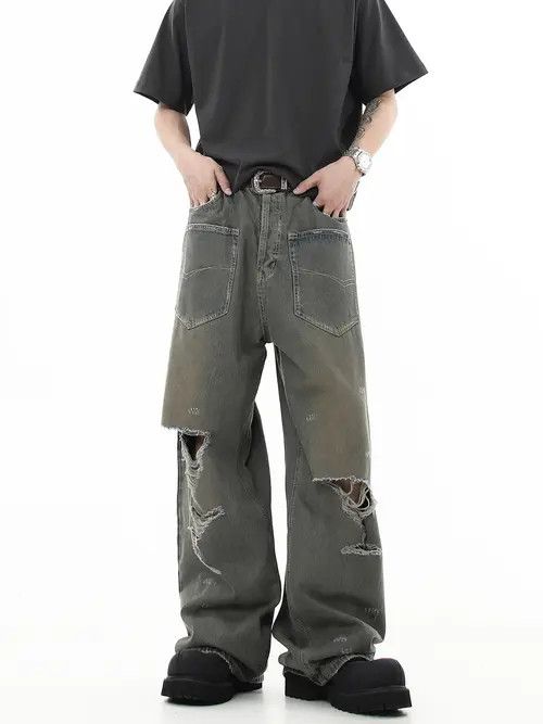 Japanese Brand × Jean Distressed Stack Denim Jeans Size US 30 / EU 46 - 1 Thumbnail