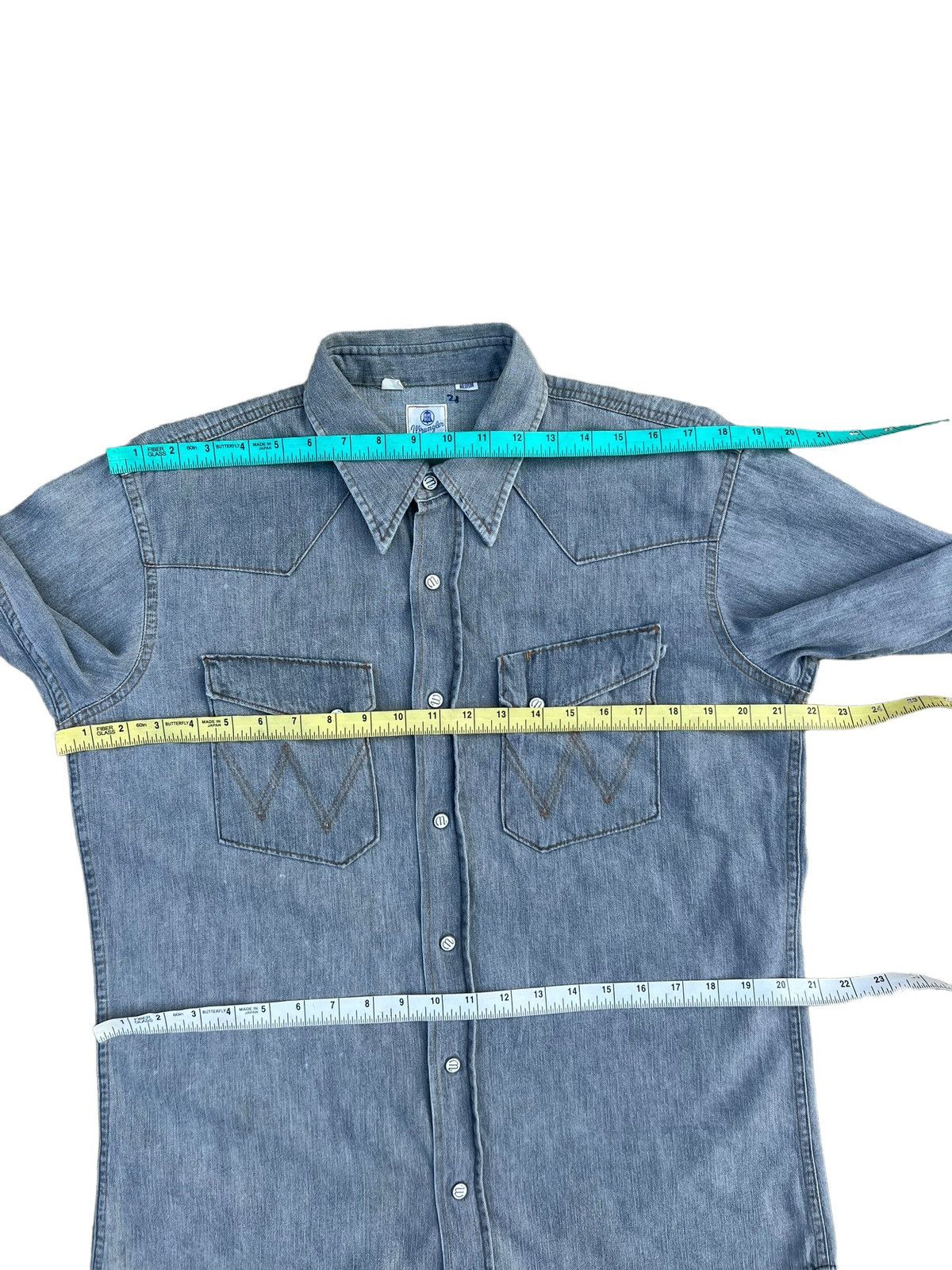 Vintage Vintage 90s Wrangler Blue Bell Grey Denim Western Shirt Size US M / EU 48-50 / 2 - 3 Thumbnail