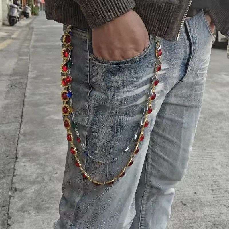 Other Multicolored Agate Pants Chain Bohemia Waist Pants Chain Size ONE SIZE - 3 Thumbnail