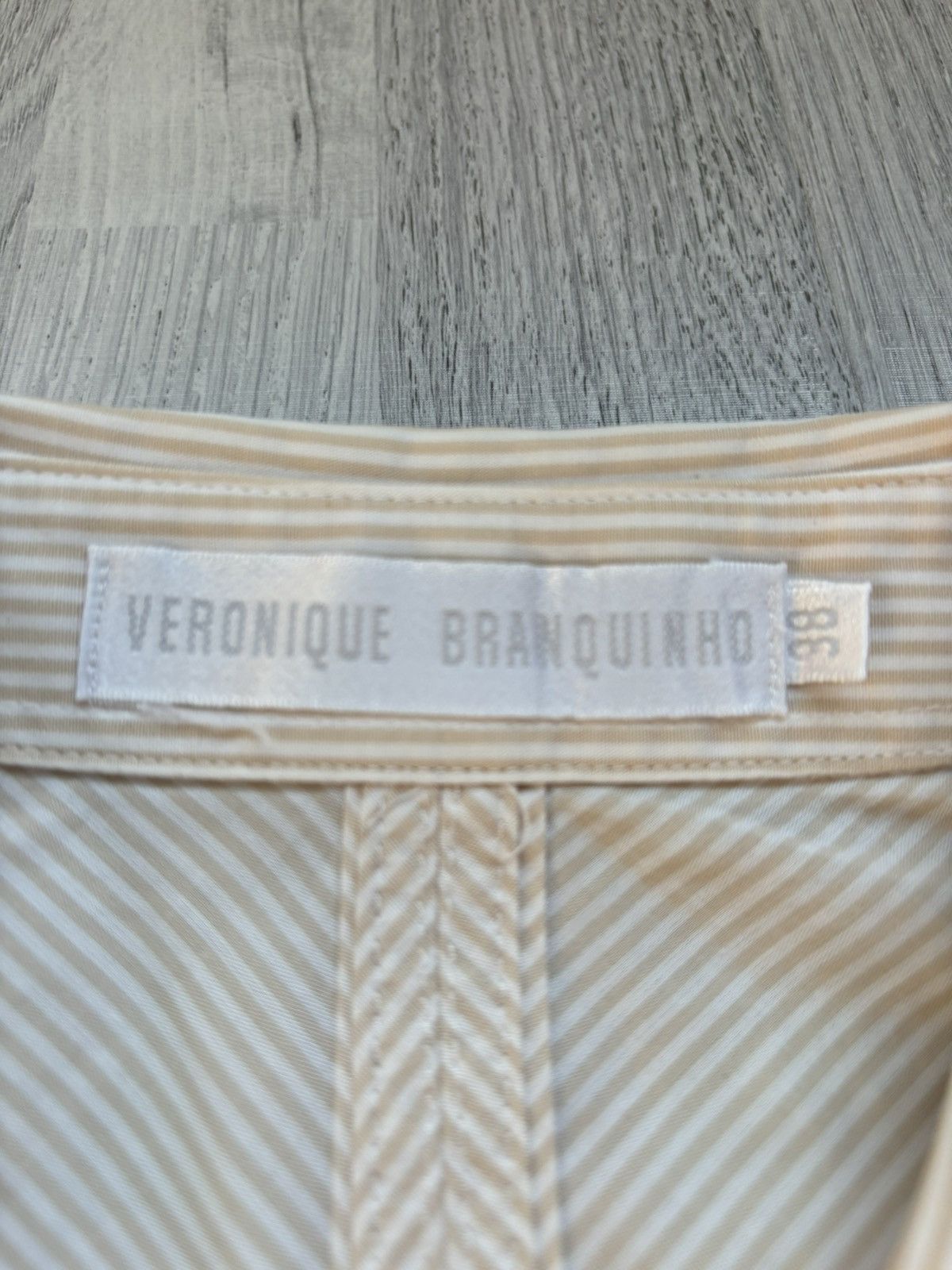 Veronique Branquinho Veronique Branquinho Beige Stripe Button Up Down Shirt Size US M / EU 48-50 / 2 - 3 Thumbnail