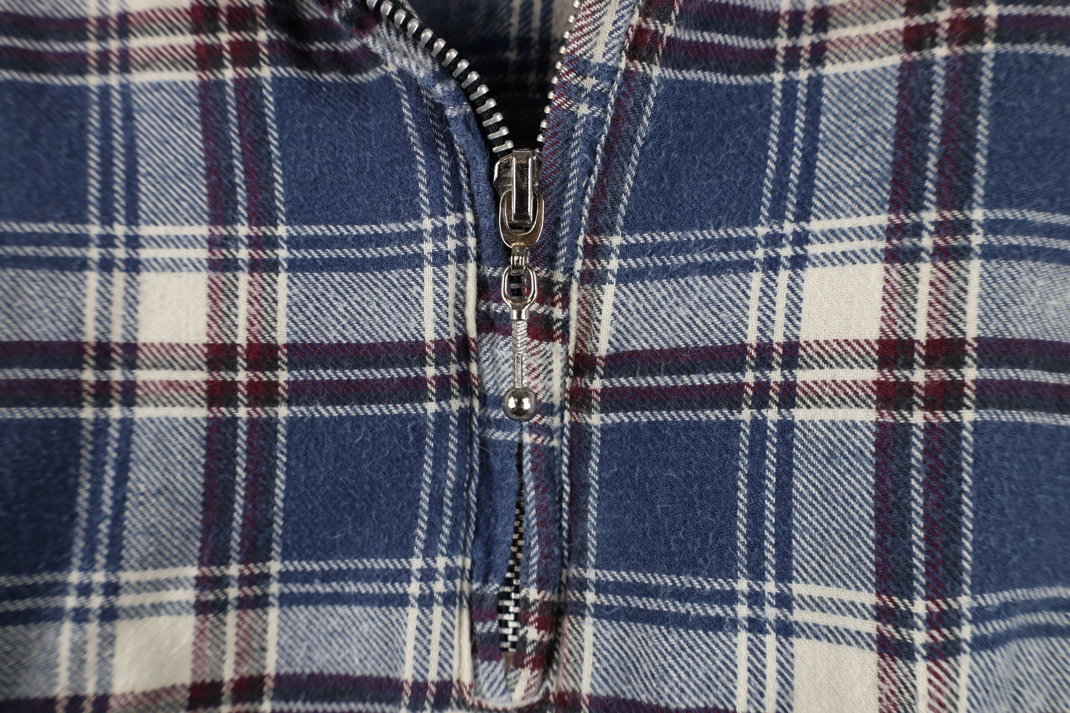 Vintage Vintage 90s Streetwear Flannel Half Zip Pullover Polo Shirt Size US L / EU 52-54 / 3 - 5 Thumbnail