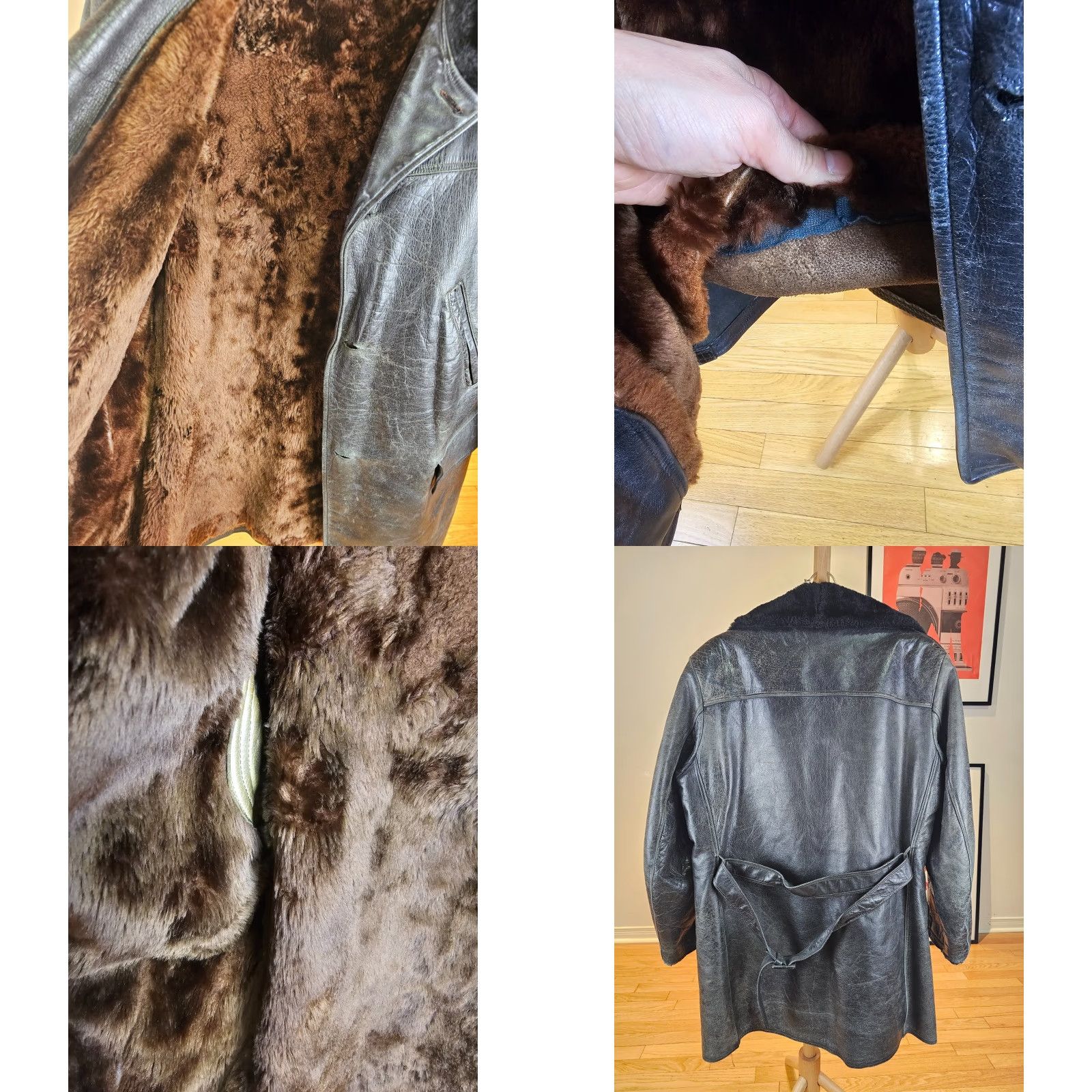 Vintage VINTAGE Unbranded SHEEPSKIN SHEARLING LINING BLACK LEATHER JACKET SZ 42 Coat Men Size US XS / EU 42 / 0 - 9 Thumbnail