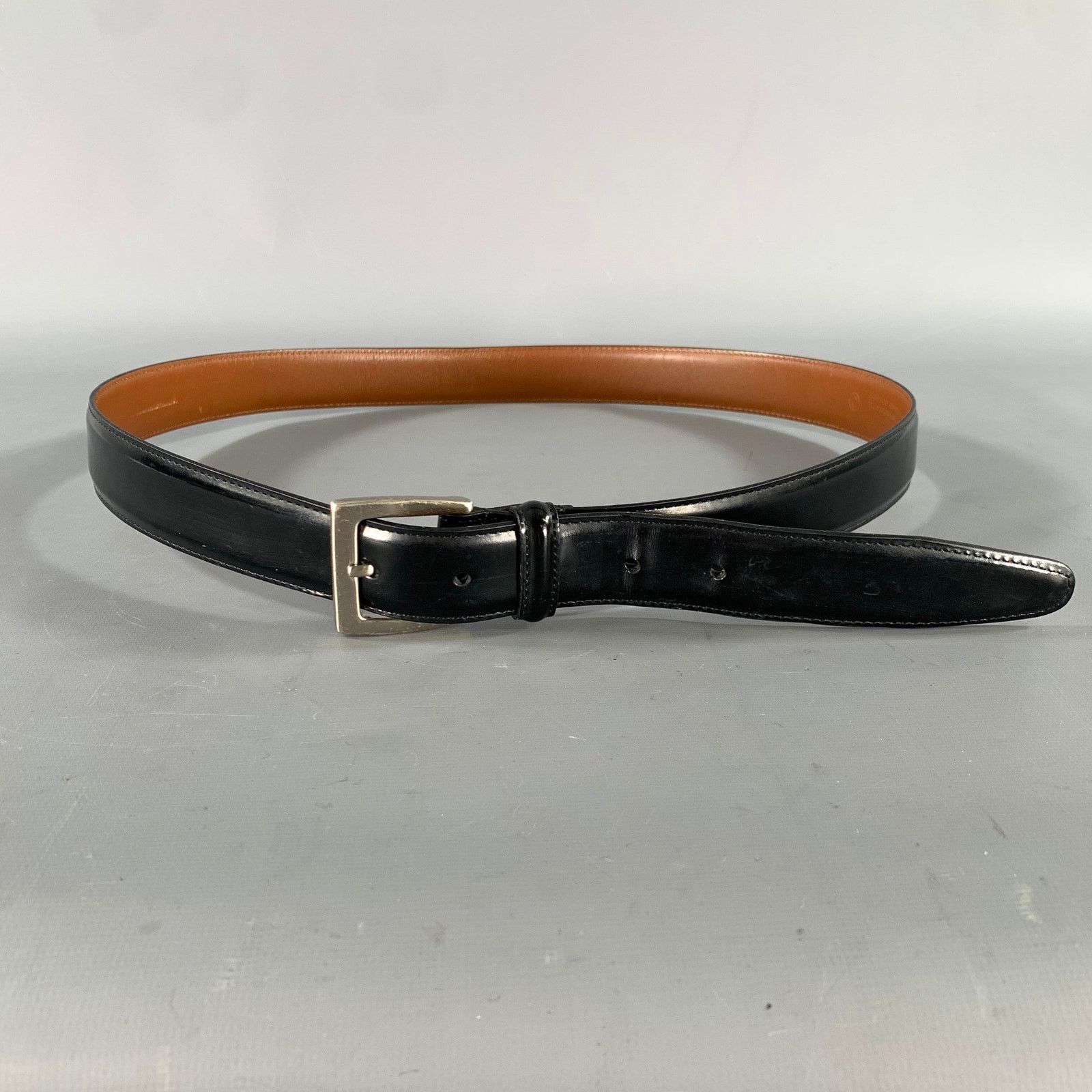 Coach COACH Size 38 Black Solid Leather Belt Size 38 - 1 Thumbnail