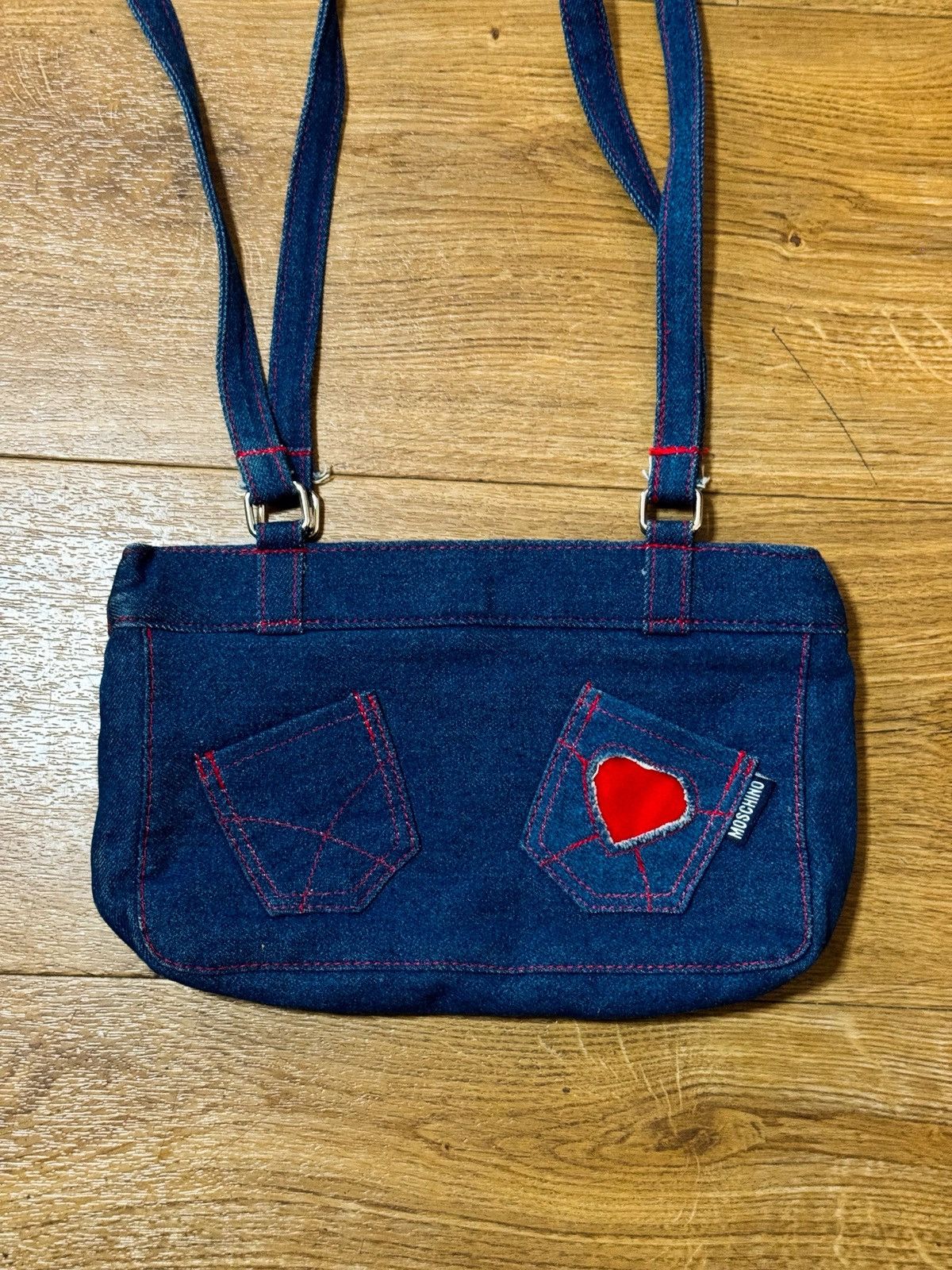 Moschino Vintage Moschino Jeans Heart Motif Crossbody Denim Bag Size ONE SIZE - 1 Thumbnail