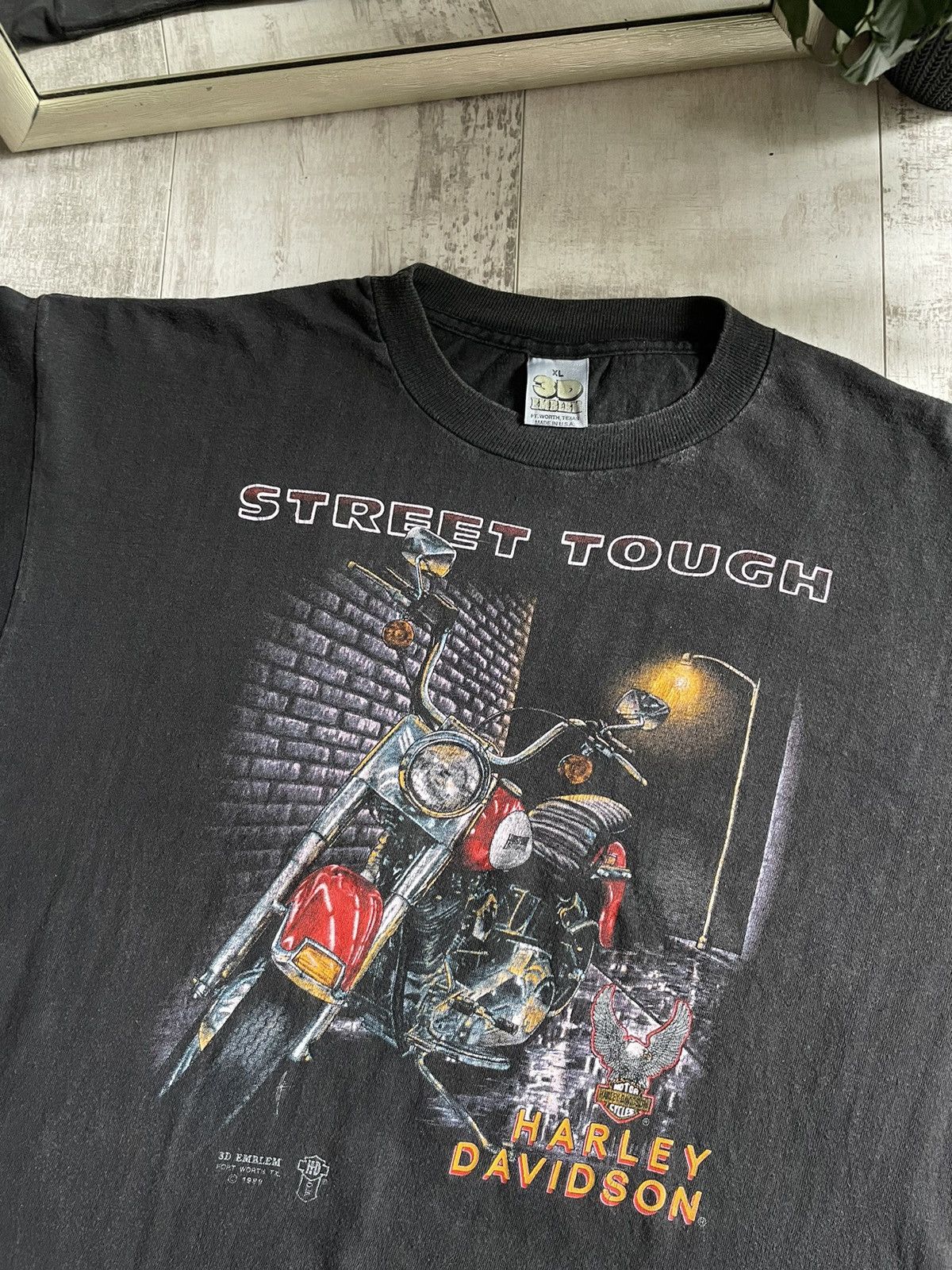 Harley Davidson × Vintage Vintage 3D Emblem 1989 Harley Davidson T-Shirt Street Tough Size US XL / EU 56 / 4 - 3 Thumbnail