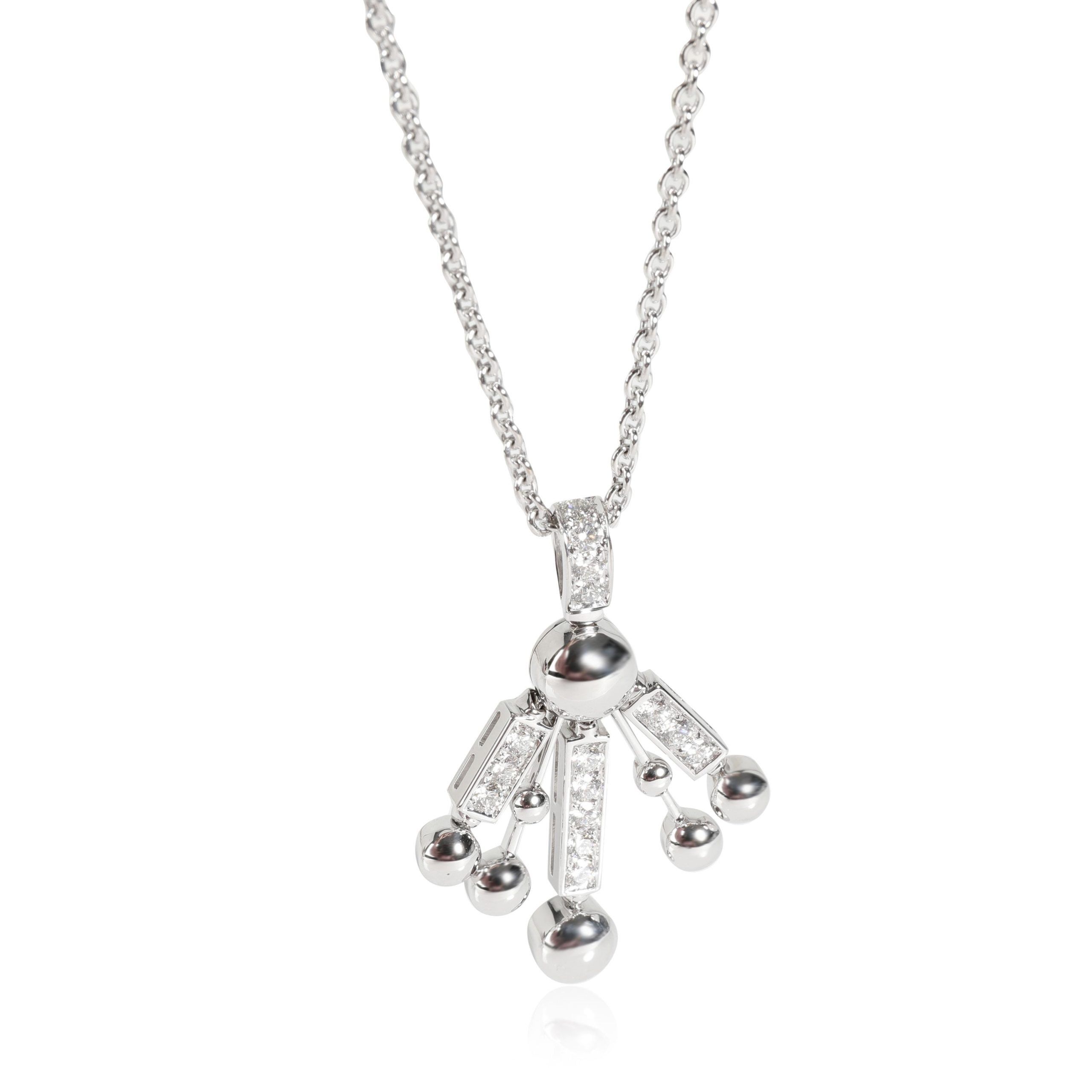 image of Bvlgari Lucea Diamond Pendant In 18K White Gold 0.75 Ctw On A Chain, Women's