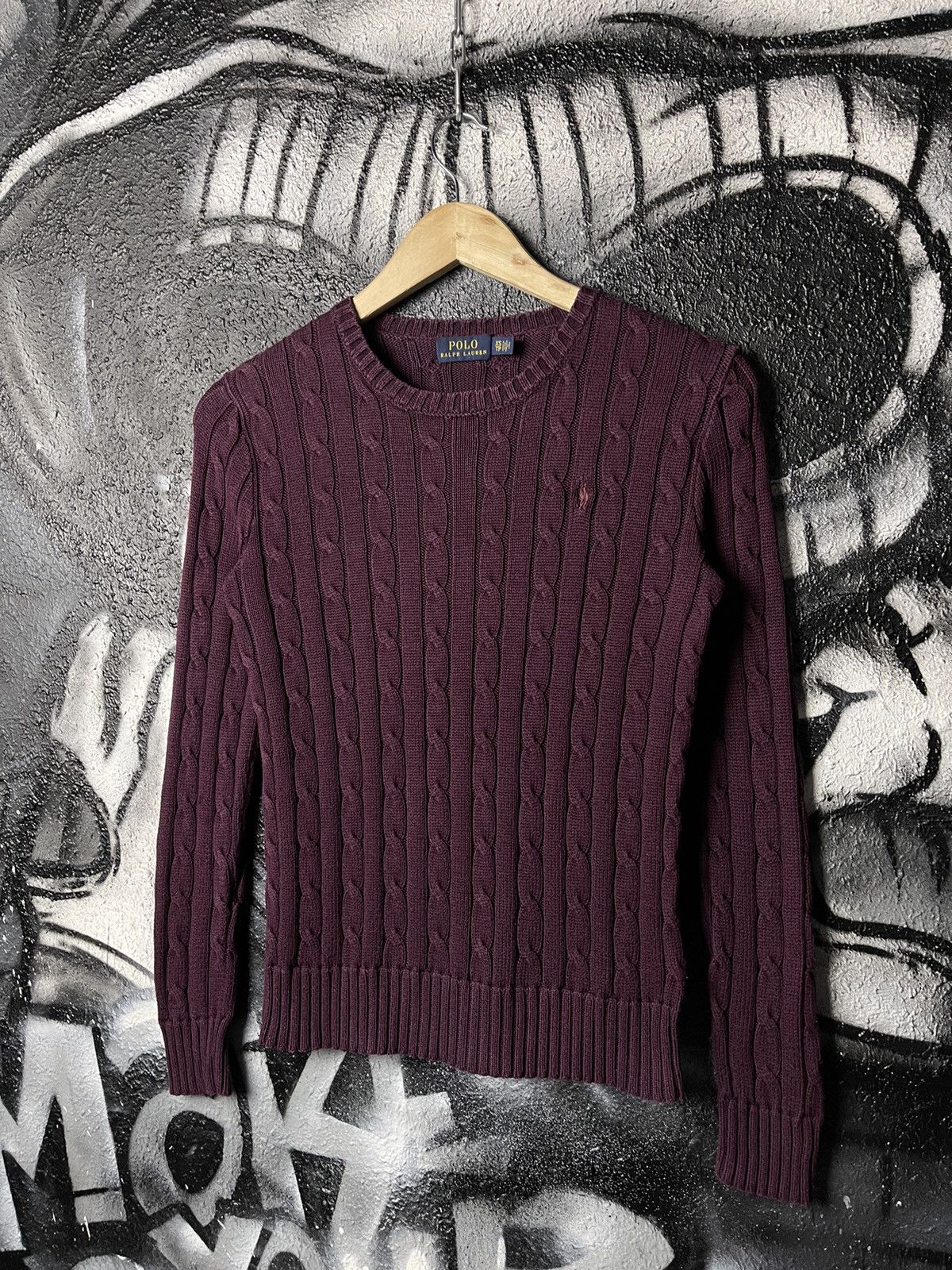 Polo Ralph Lauren Polo Ralph Lauren Cable Knit Burgundy Sweater Size XS Size XS / US 0-2 / IT 36-38 - 1 Thumbnail
