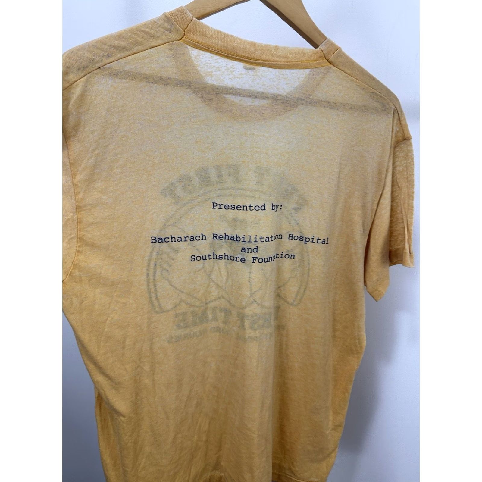 Vintage VTG 80s Feet First Prevent Spinal Cord Injuries Paper Thin Burnout T-Shirt XL Shirt Men Yellow Foot Fetishism Burnout 80s Mens XL Size US XL / EU 56 / 4 - 5 Thumbnail