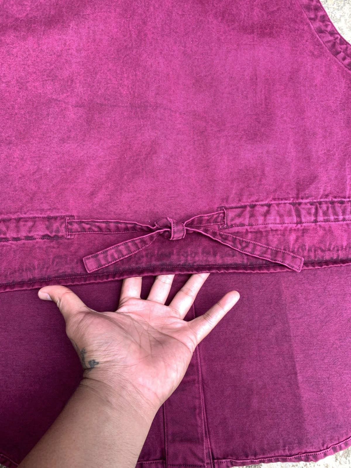 Japanese Brand × Vintage 2000s Mr Michiko Burgundy Wash Crop Back Button Vest Size US L / EU 52-54 / 3 - 4 Thumbnail