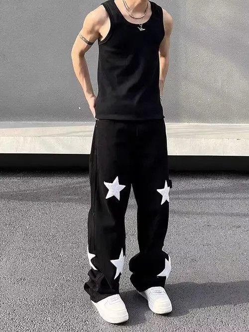 Japanese Brand × Jean High street star embroidered micro-flare straight jeans Size US 32 / EU 48 - 2 Thumbnail