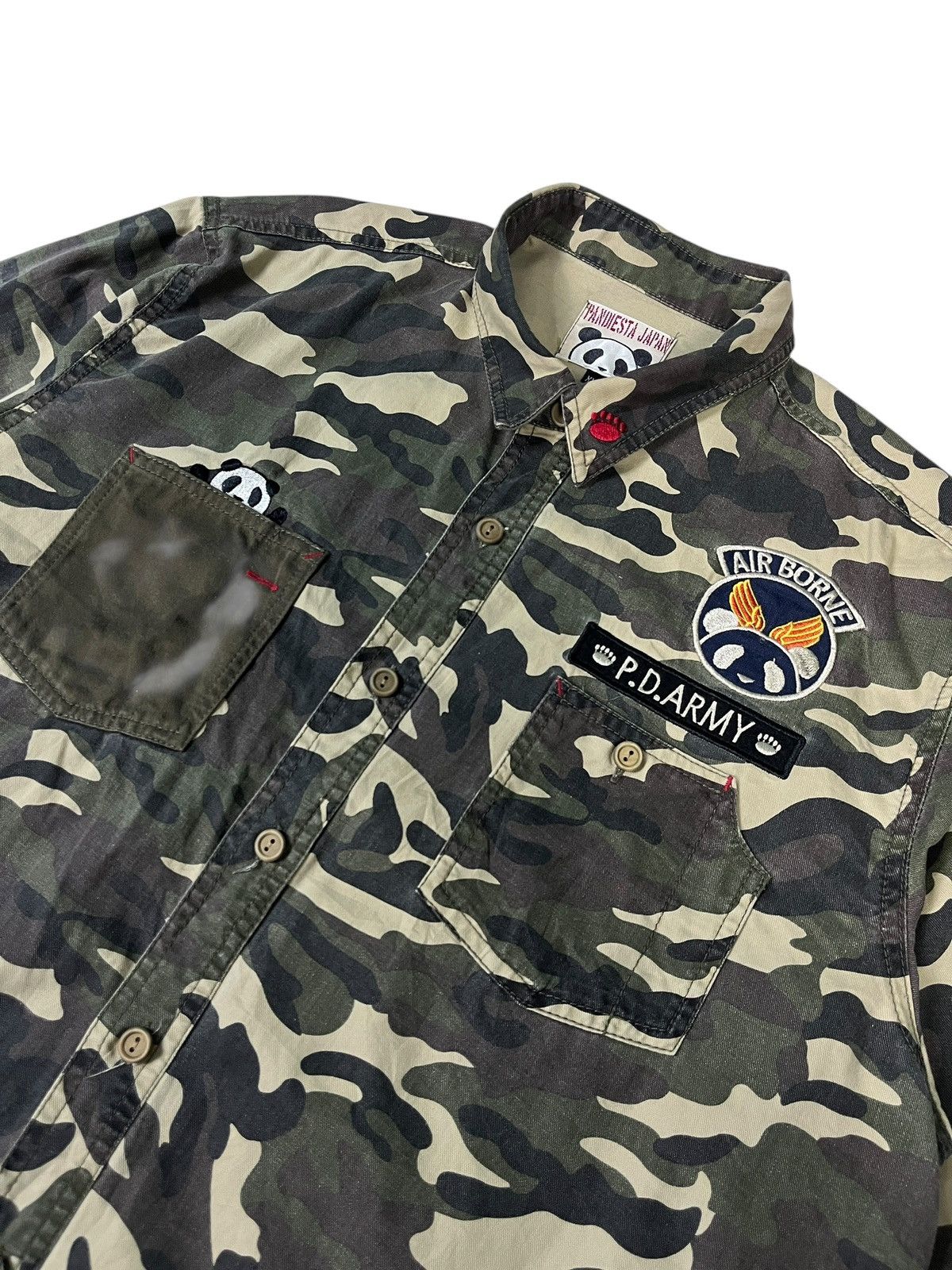Japanese Brand Pandiesta Embroidery Camo Army Stripes Jacket Size US L / EU 52-54 / 3 - 10 Thumbnail