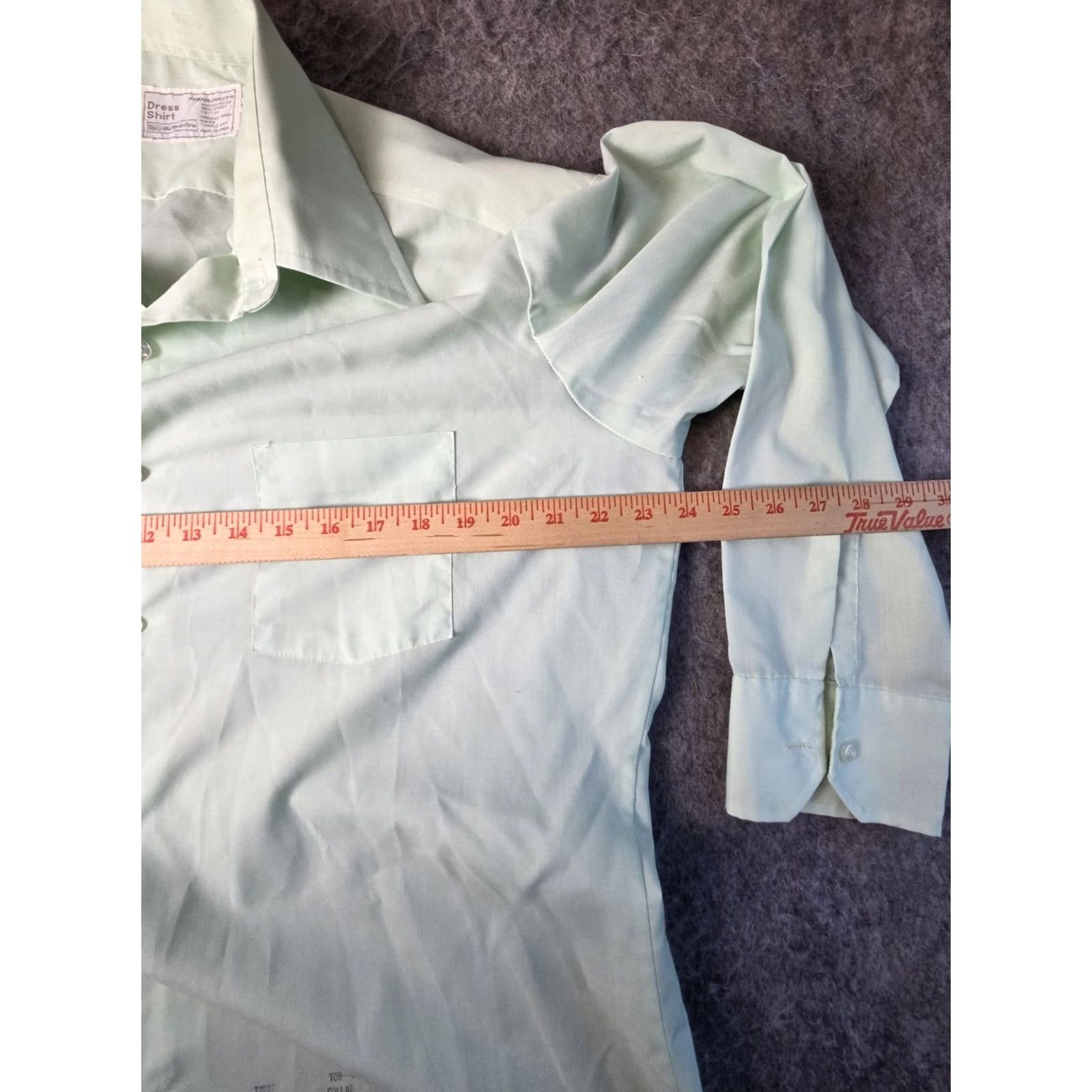 Sears VINTAGE Sears Perma-Prest Shirt Mens Dress Shirt 70s Long Sleeve White Pinstripe 15.5 16-33 Button Up Collared Barrel Cuff Size 42R - 5 Thumbnail